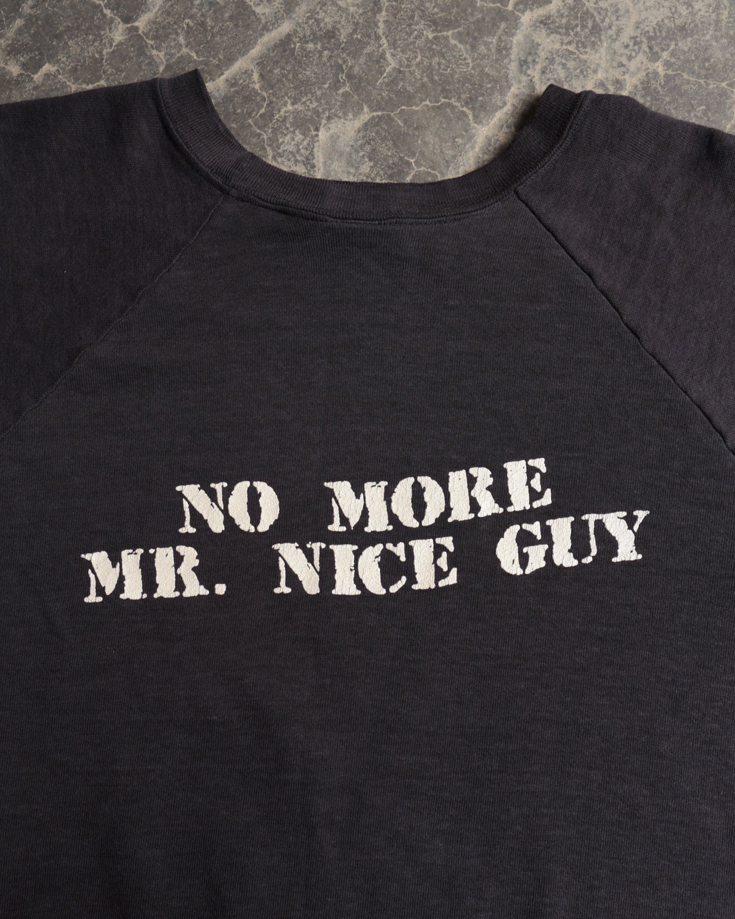 80s KSJO 92.3 No More Mr. Nice Guy Faded Crewneck Sweatshirt - L