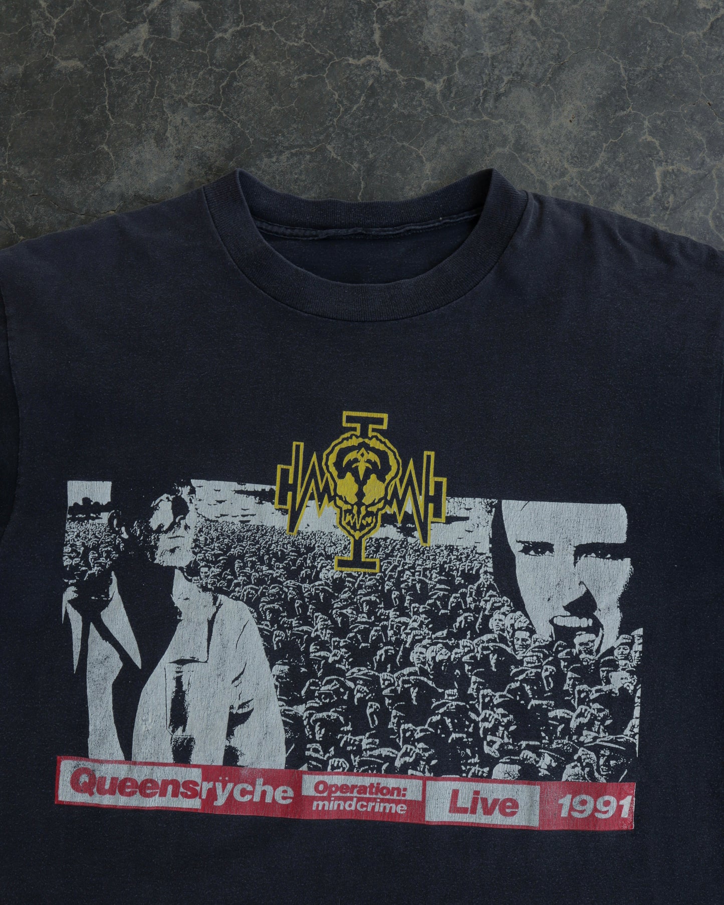 90s Queensyrche Operation: Mindcrime Faded Black Tee - L / XL