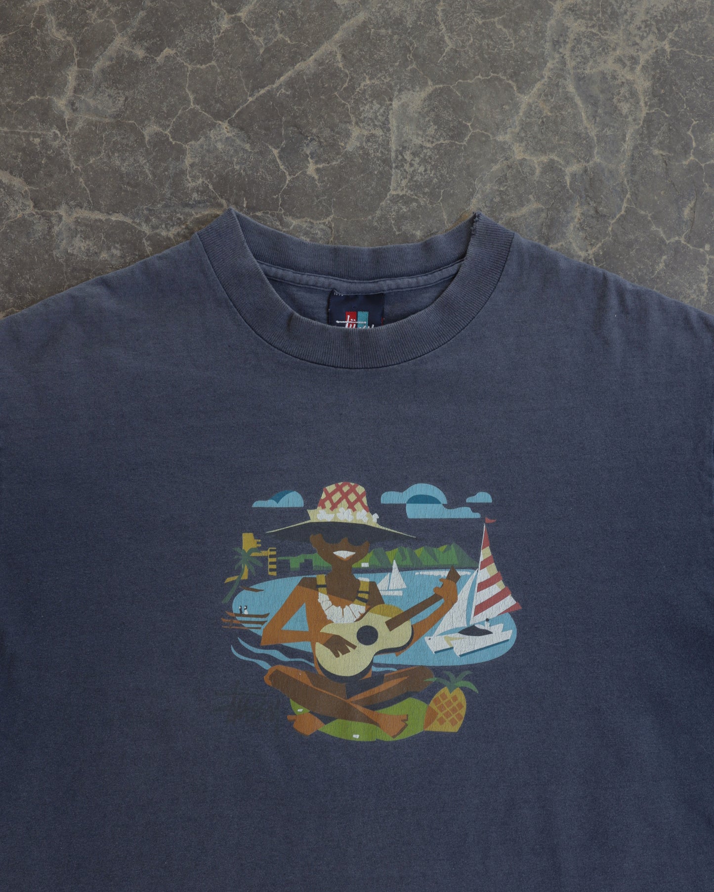 90s Stussy Island Boy Faded Tee - M