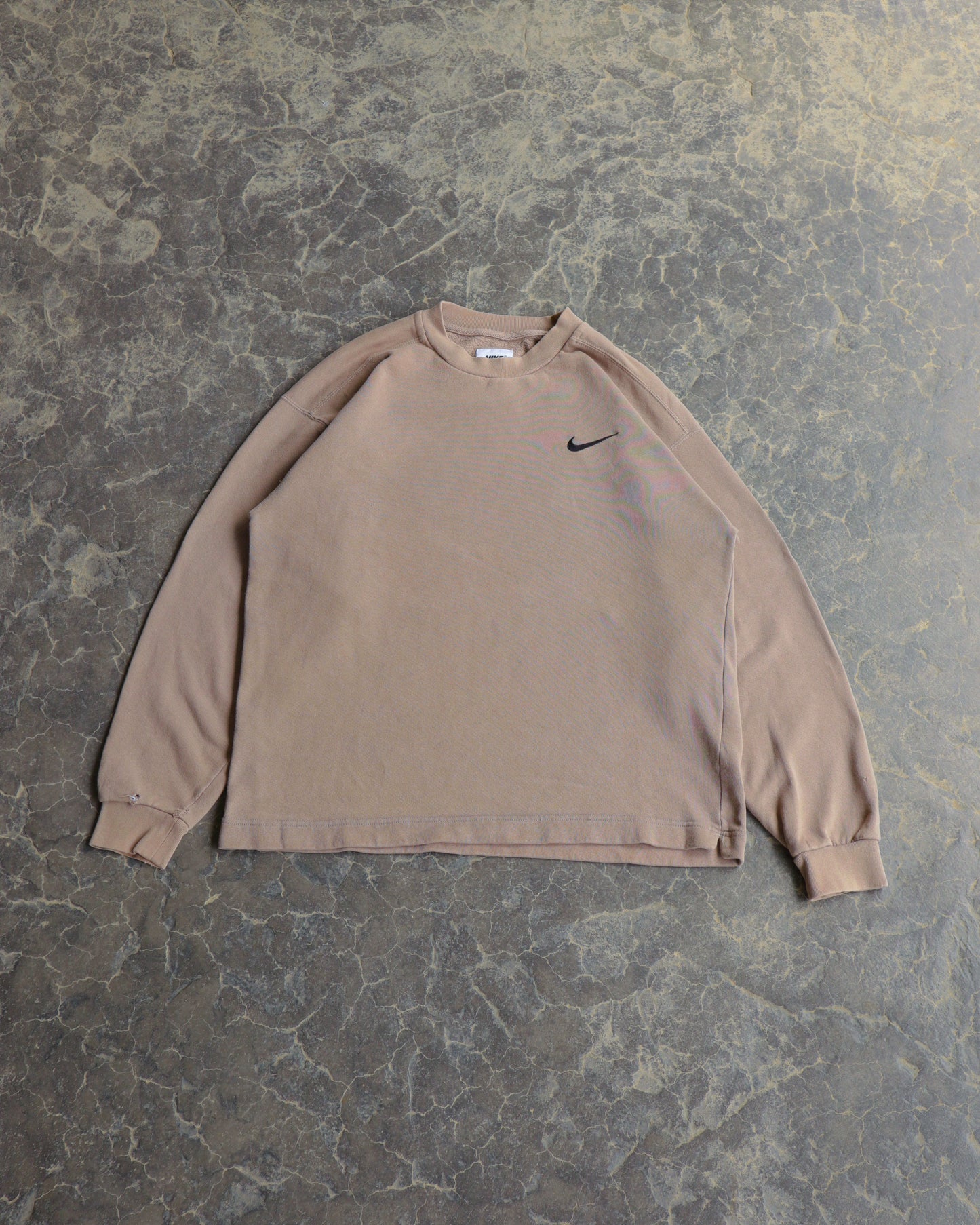 90s Nike Beige Long Sleeve Shirt - S/M