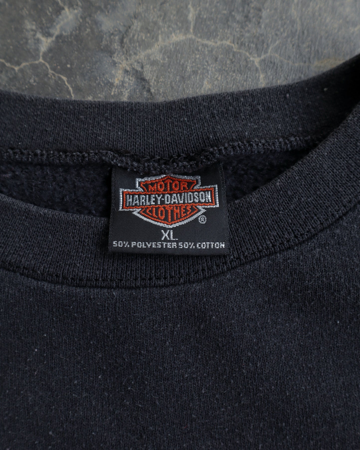 90s Harley Davidson Where Legends Roam Faded Black Crewneck - XL