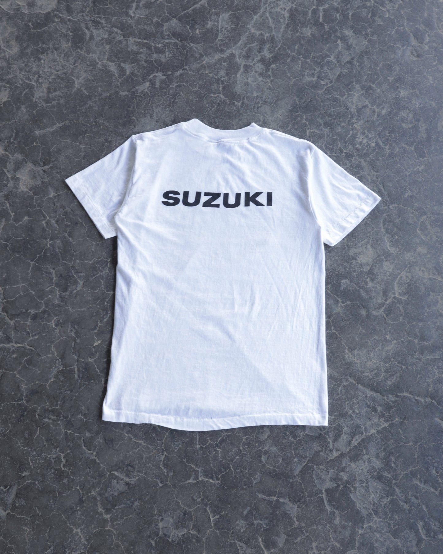 80s Suzuki Motorcycle White T-shirt - M
