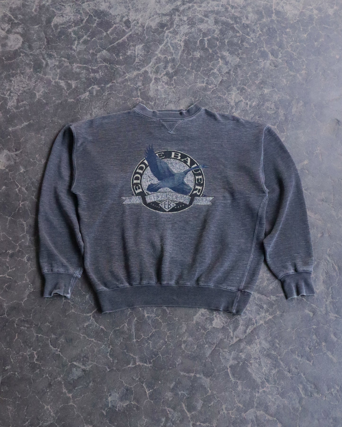 90s Eddie Bauer Gray Gose Faded Crewneck Sweatshirt - L