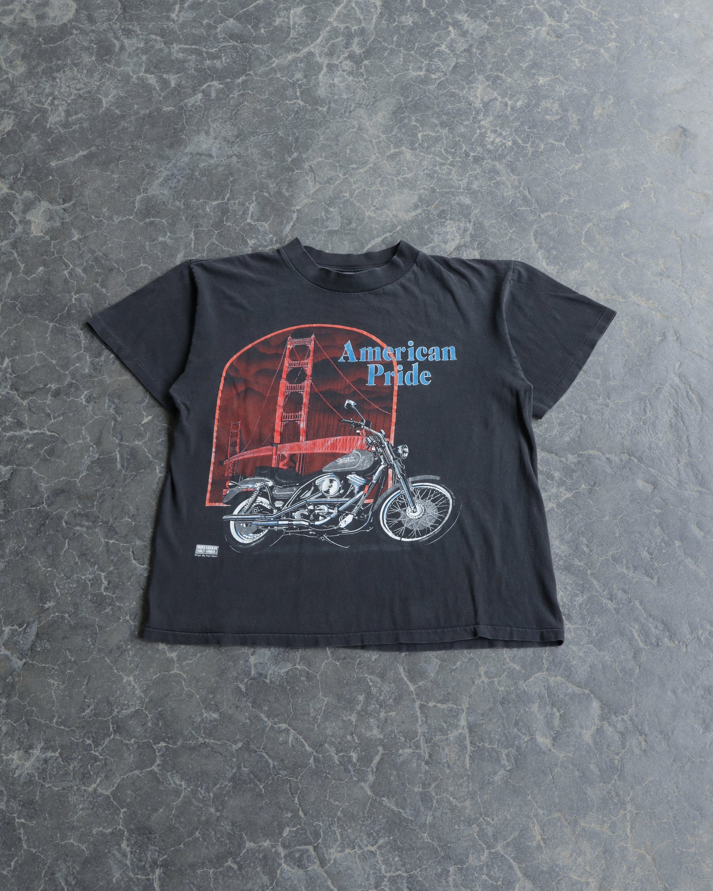 90s Harley Davidson American Pride Golden Gate Bridge Tee - L
