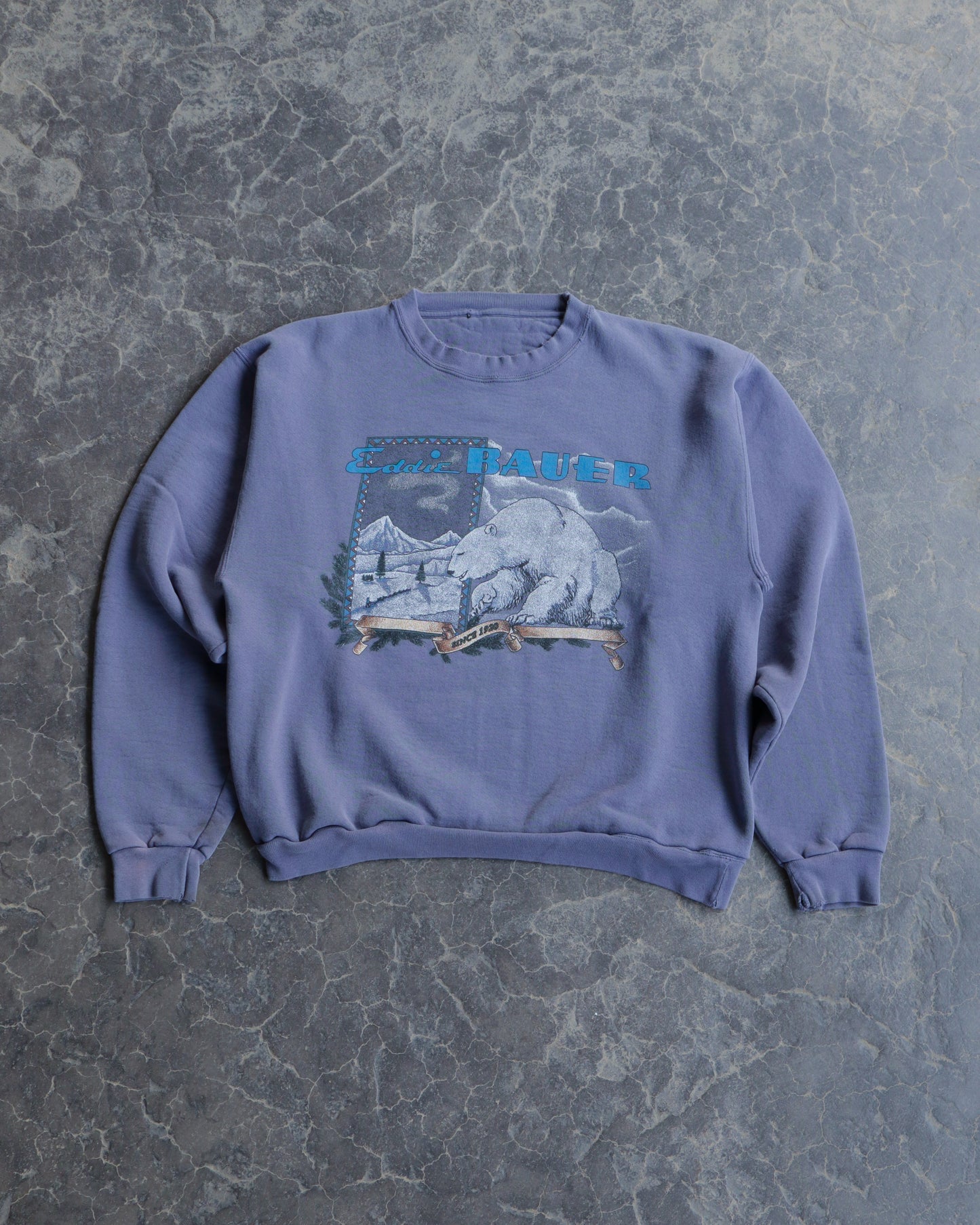 90s Eddie Bauer Polar Bear Faded Purple Crewneck Sweatshirt - L