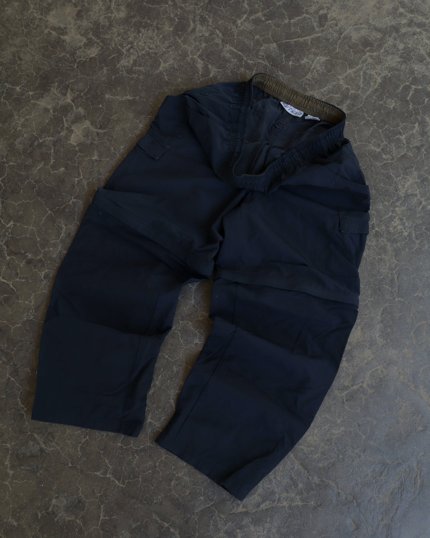 00s Surf Soul Convertible Wide Leg Navy Beach Pants - M