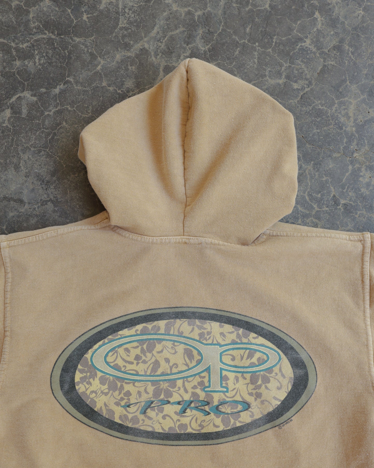 80s Ocean Pacific Pro Tan Boxy Hoodie - M