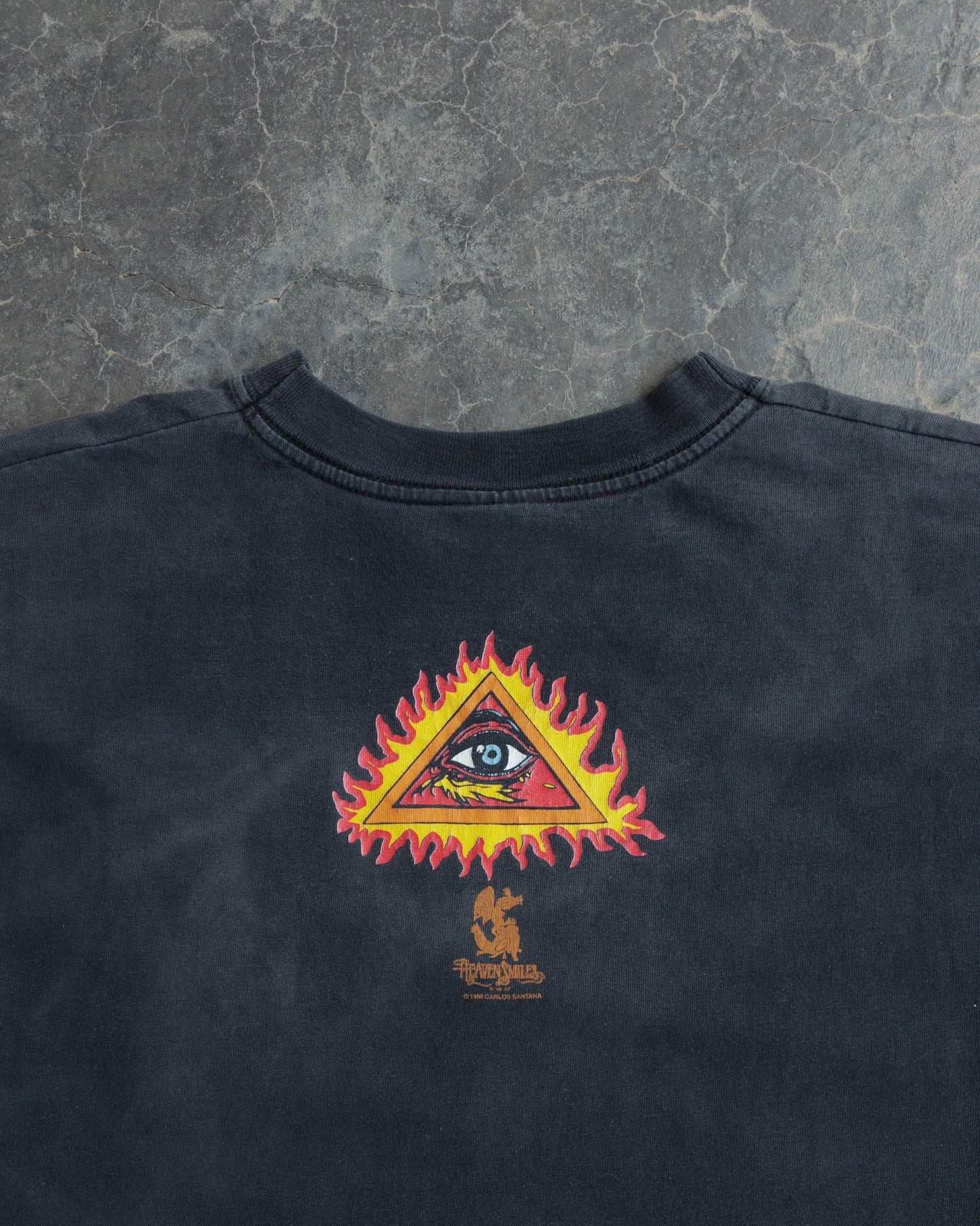 90s Santana Heaven Smiles Faded Black Tee - XL