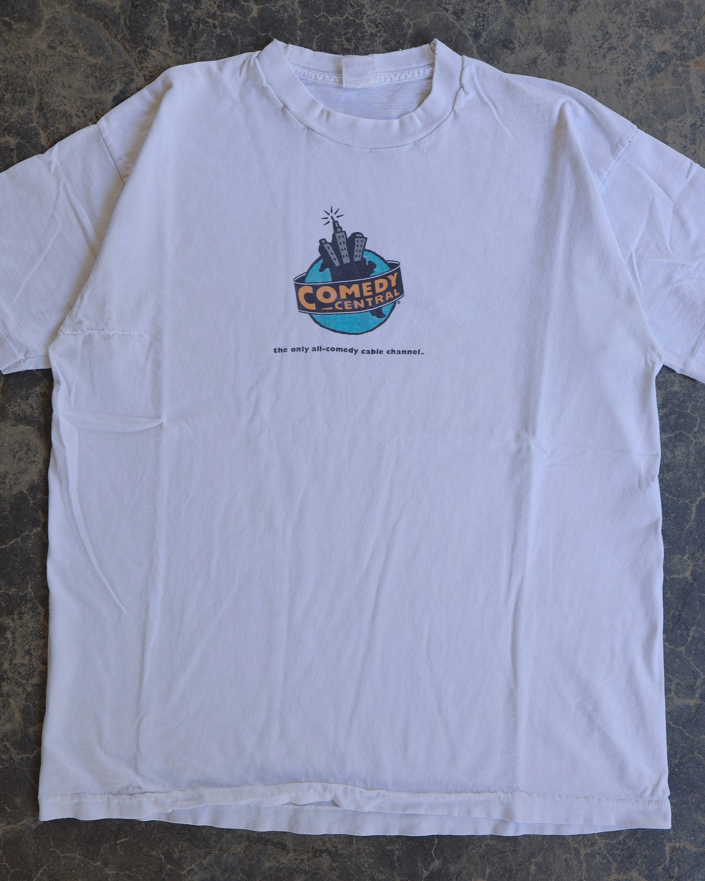 90s Comedy Central Logo White Tee - L/XL