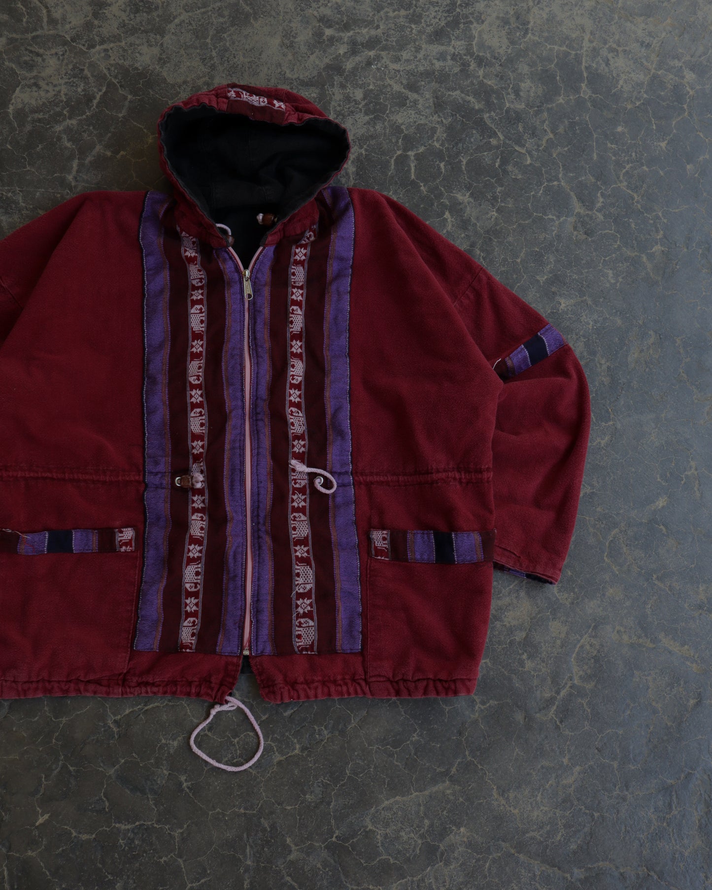 90s Aztec Full Zip Boxy Beach Jacket - XXL
