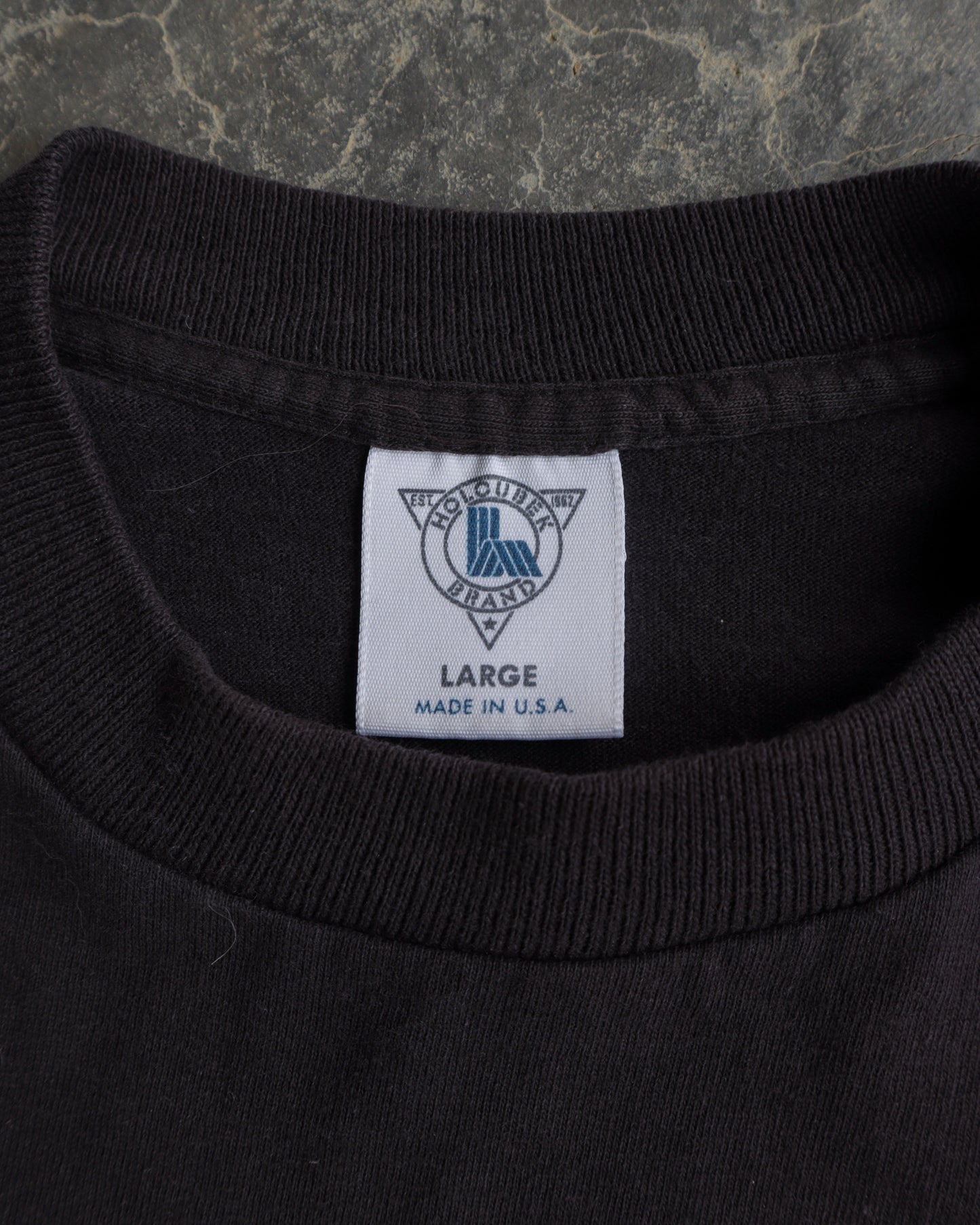 90s Harley Davidon Eagle Has Landed Faded Black Tee - L