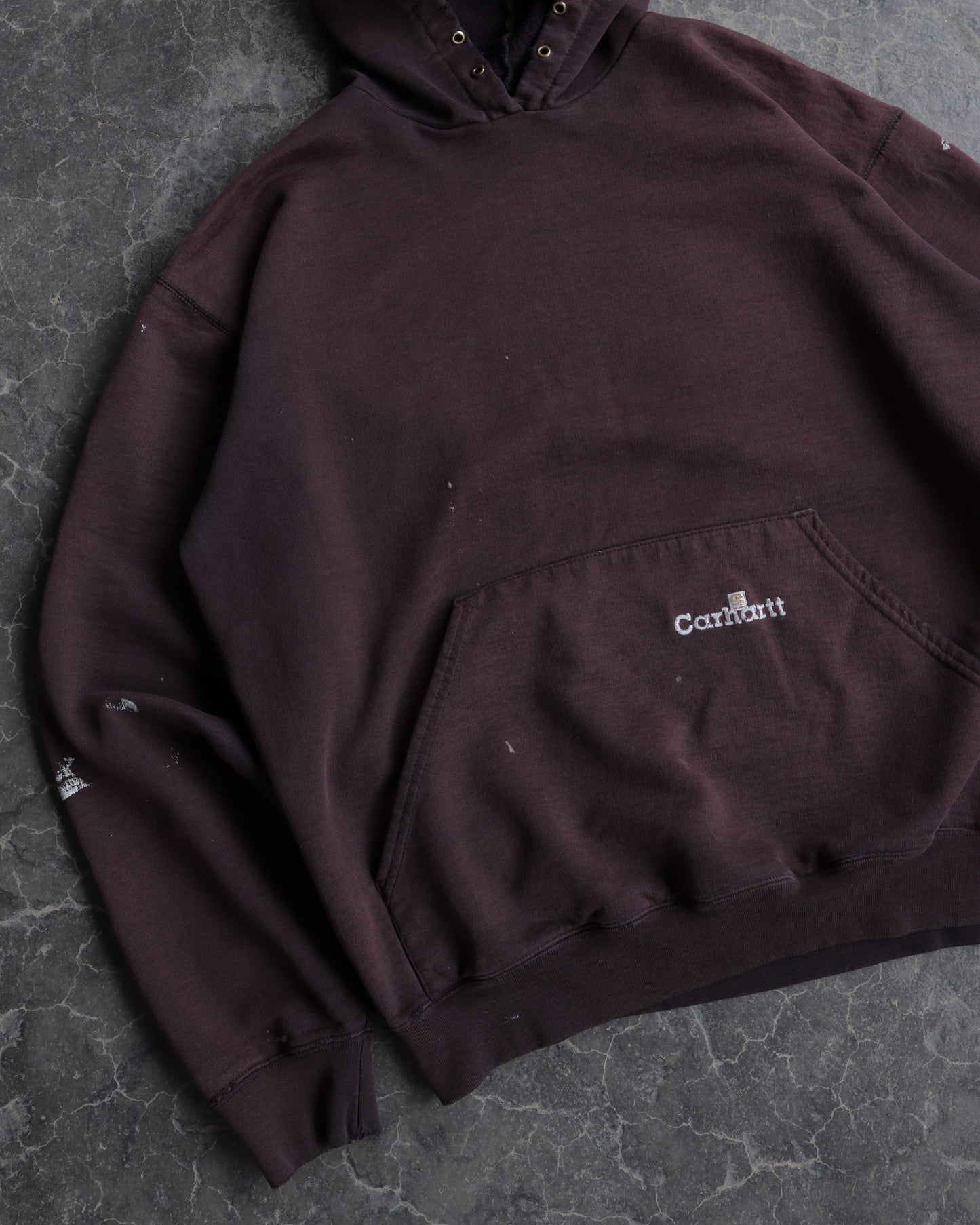 90s Faded Carhartt Painter Brown Hoodie - XL