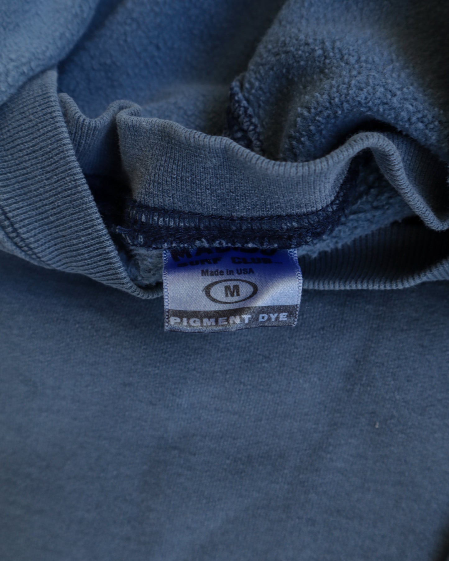 90s Malibu Surf Club Afterhood Faded Blue Boxy Hoodie - M/L