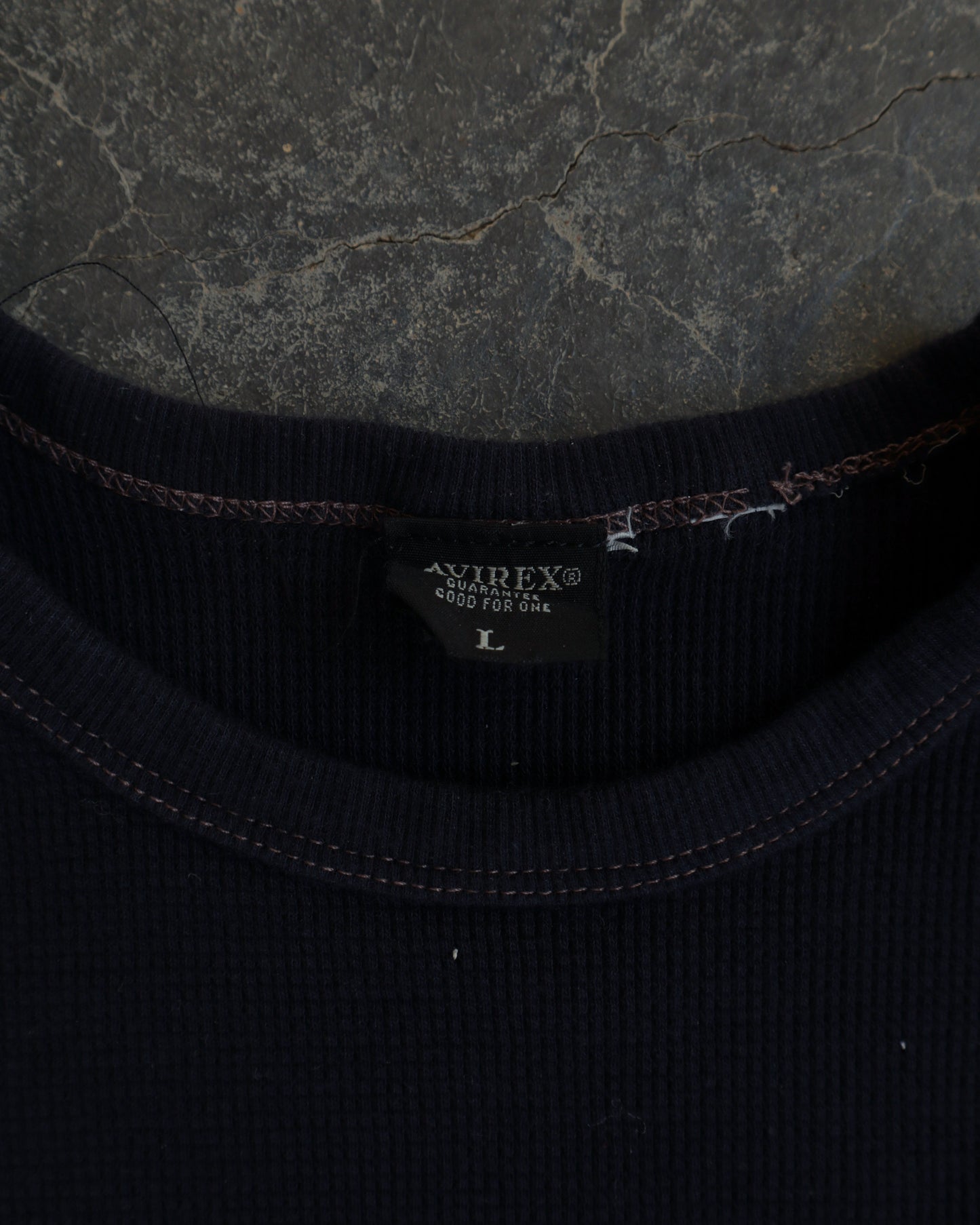 00s Avirex Last Call Navy Thermal Shirt - L