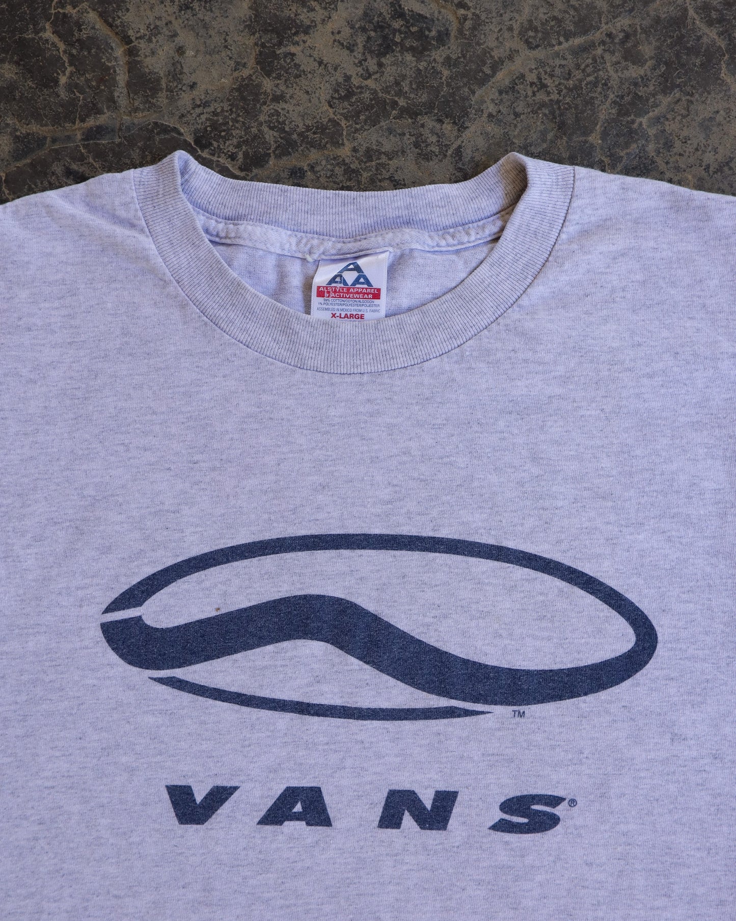 00s Vans Logo Gray Tee - XL