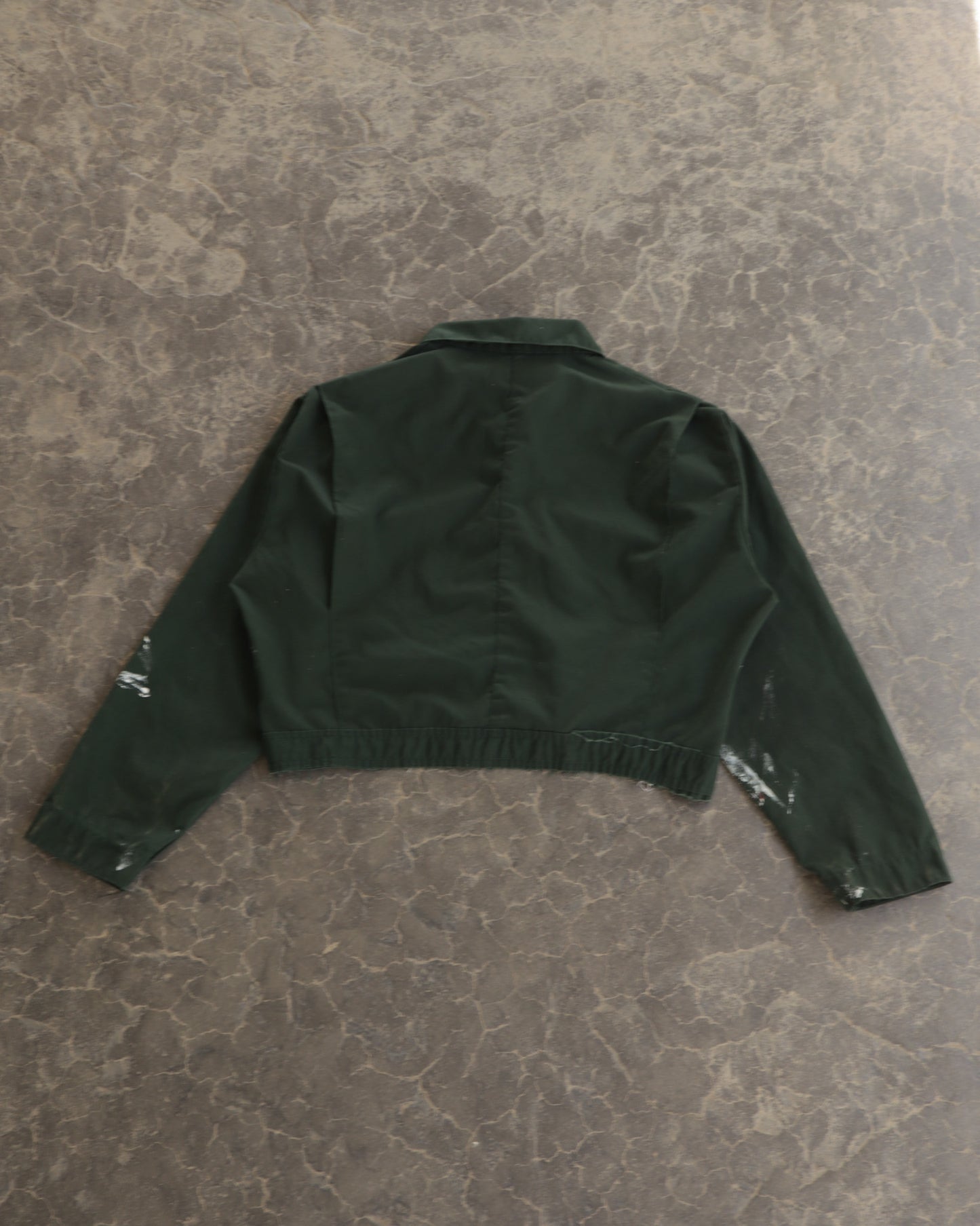90s Cropped Distressed Army Coverall Jacket - L