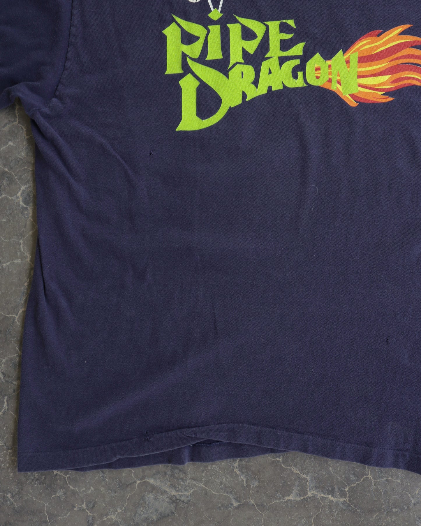 80s Pipe Dragon Navy Long Sleeve Pocket Tee - M