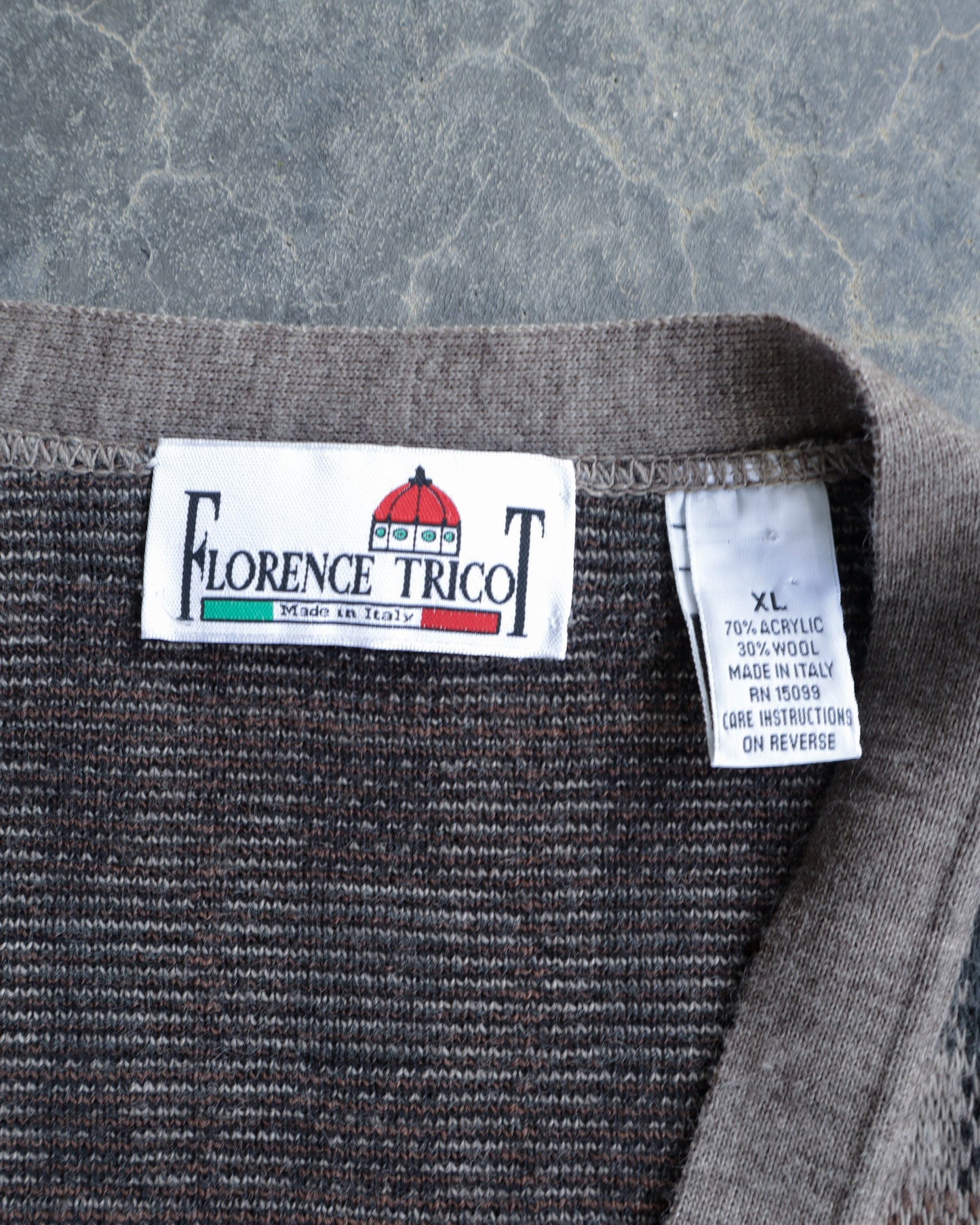 90s Florence Tricot Checkered Cardigan Sweater - XL