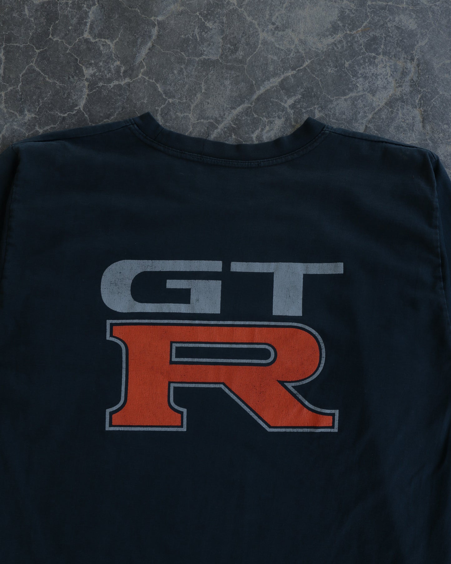 90s Skyline GTR Nissan Faded Navy Long Sleeve Tee - M/L