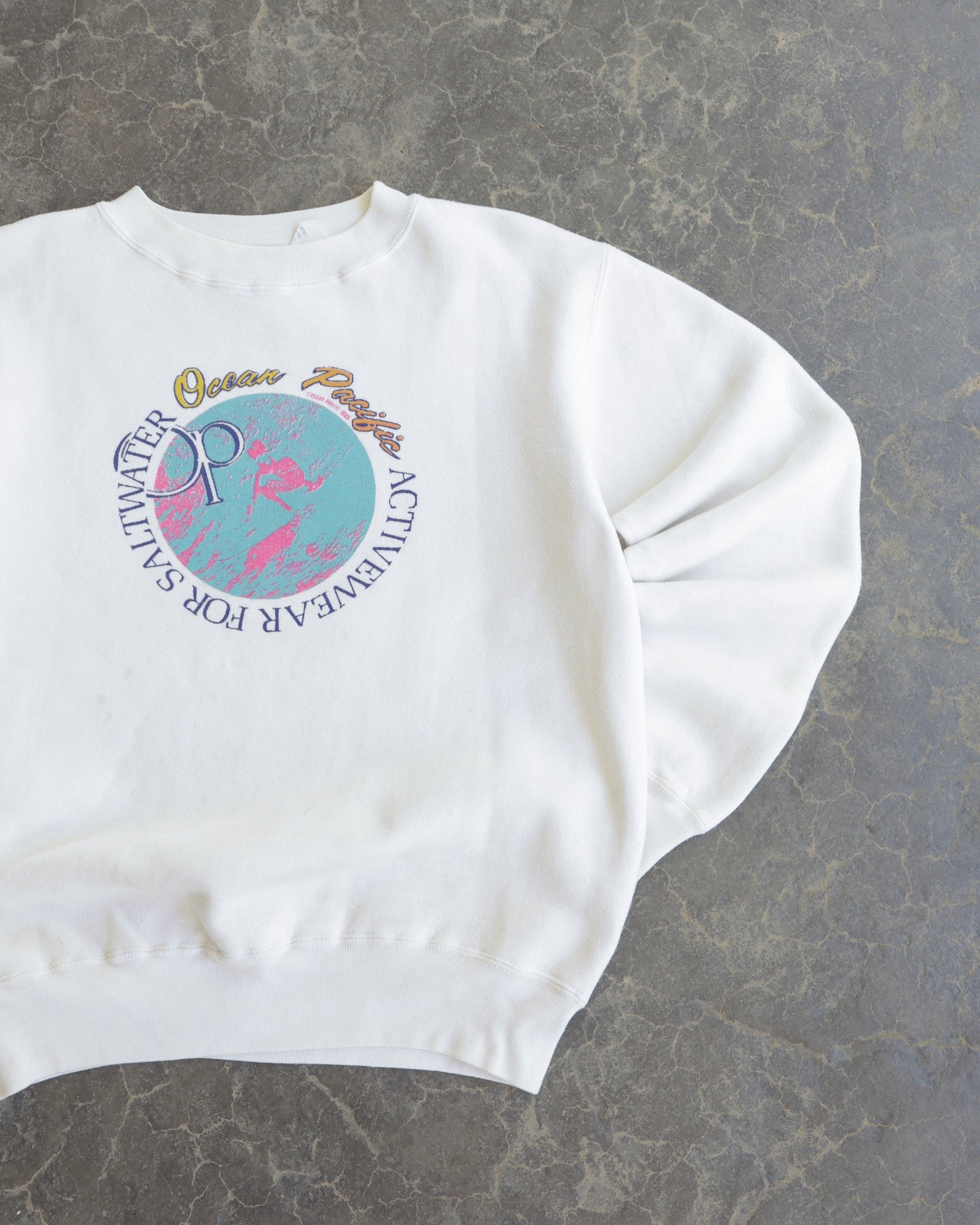 80s Ocean Pacific Activewear For Saltwater Crewneck Sweatshirt - M
