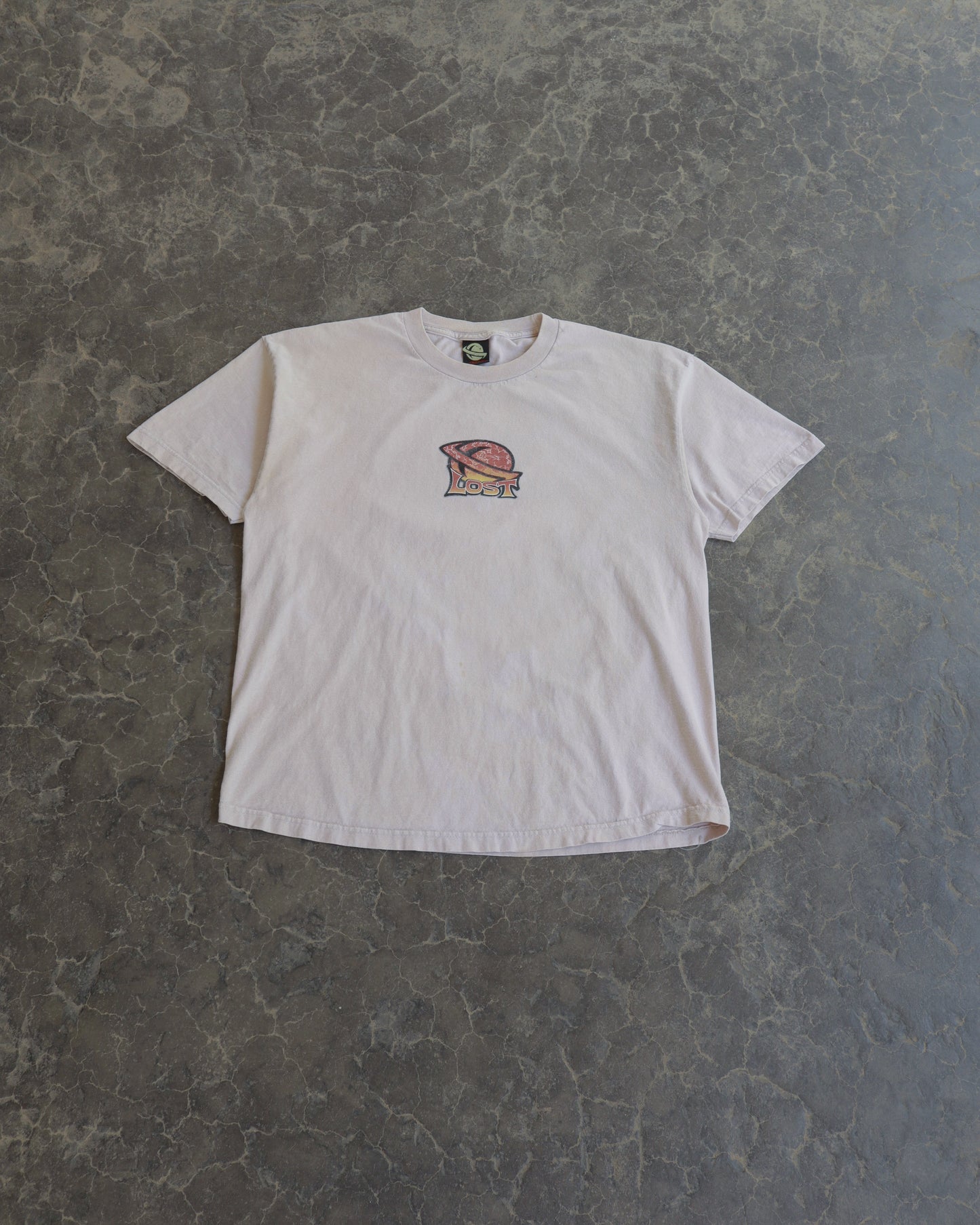 00s Lost Enterprises Hula Girl Cream Tee - L
