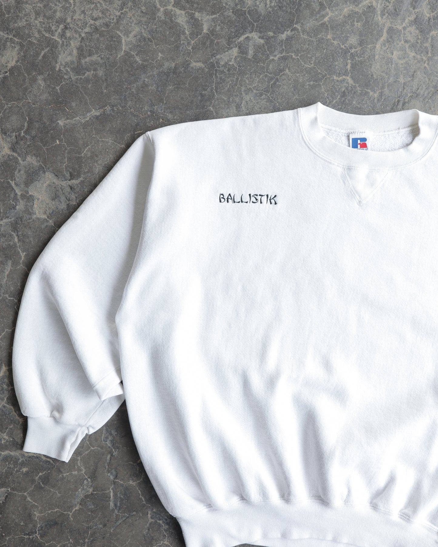 90s Ballistik Russell Athletic White Crewneck Sweatshirt - XXL
