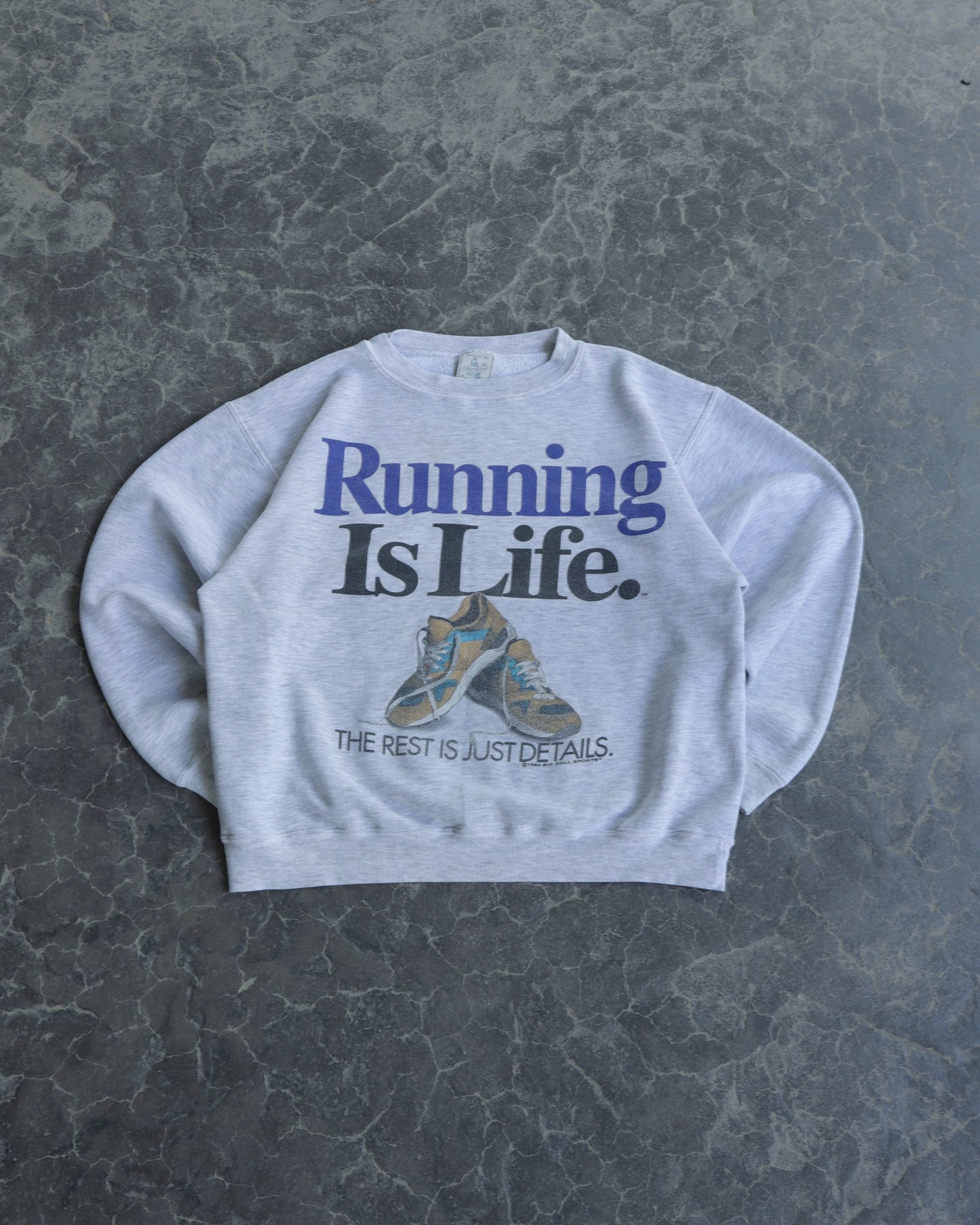 90s Running Is Life Gray Crewneck - Women’s L