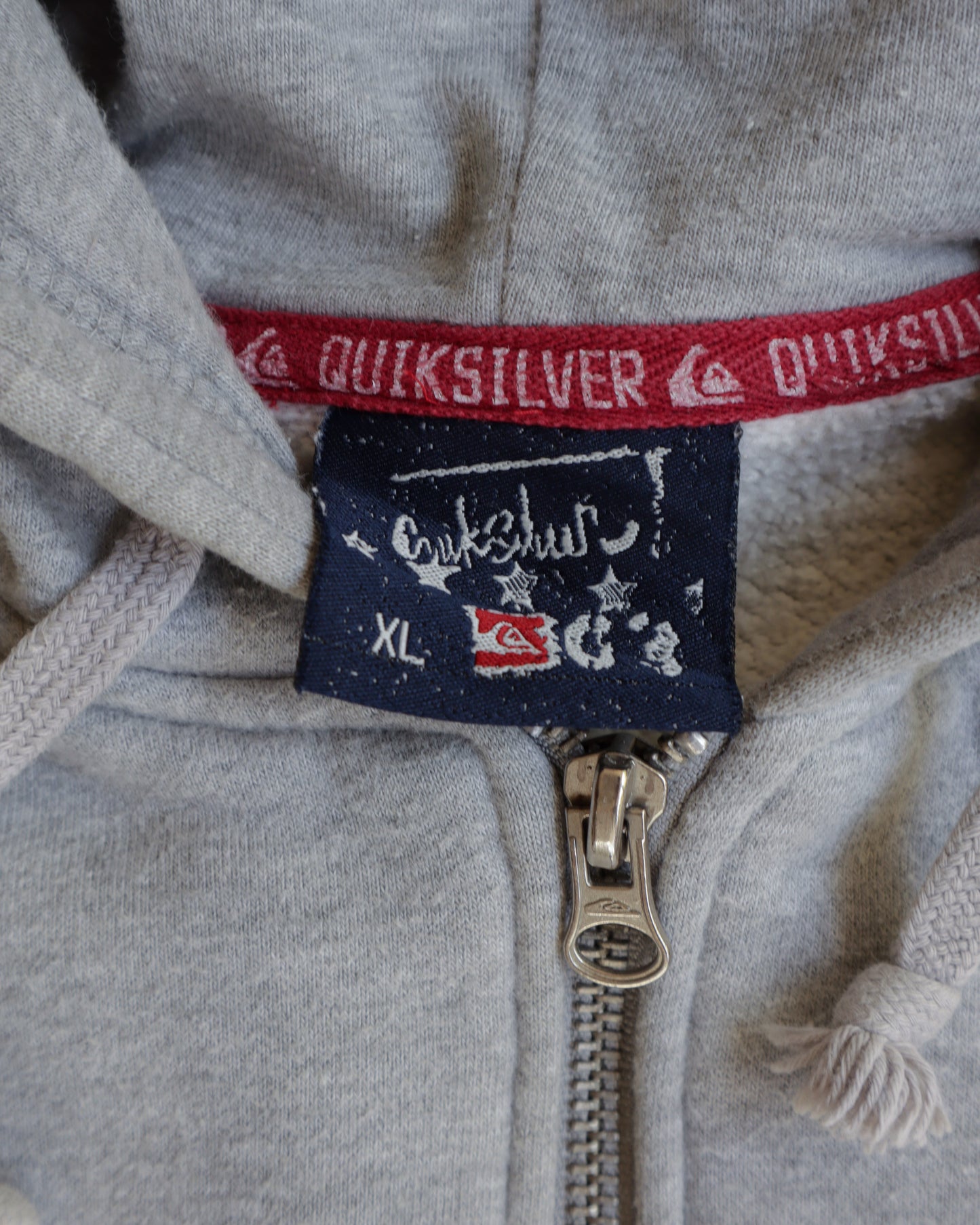 00s Quiksilver Full Zip Grey Hoodie - XL