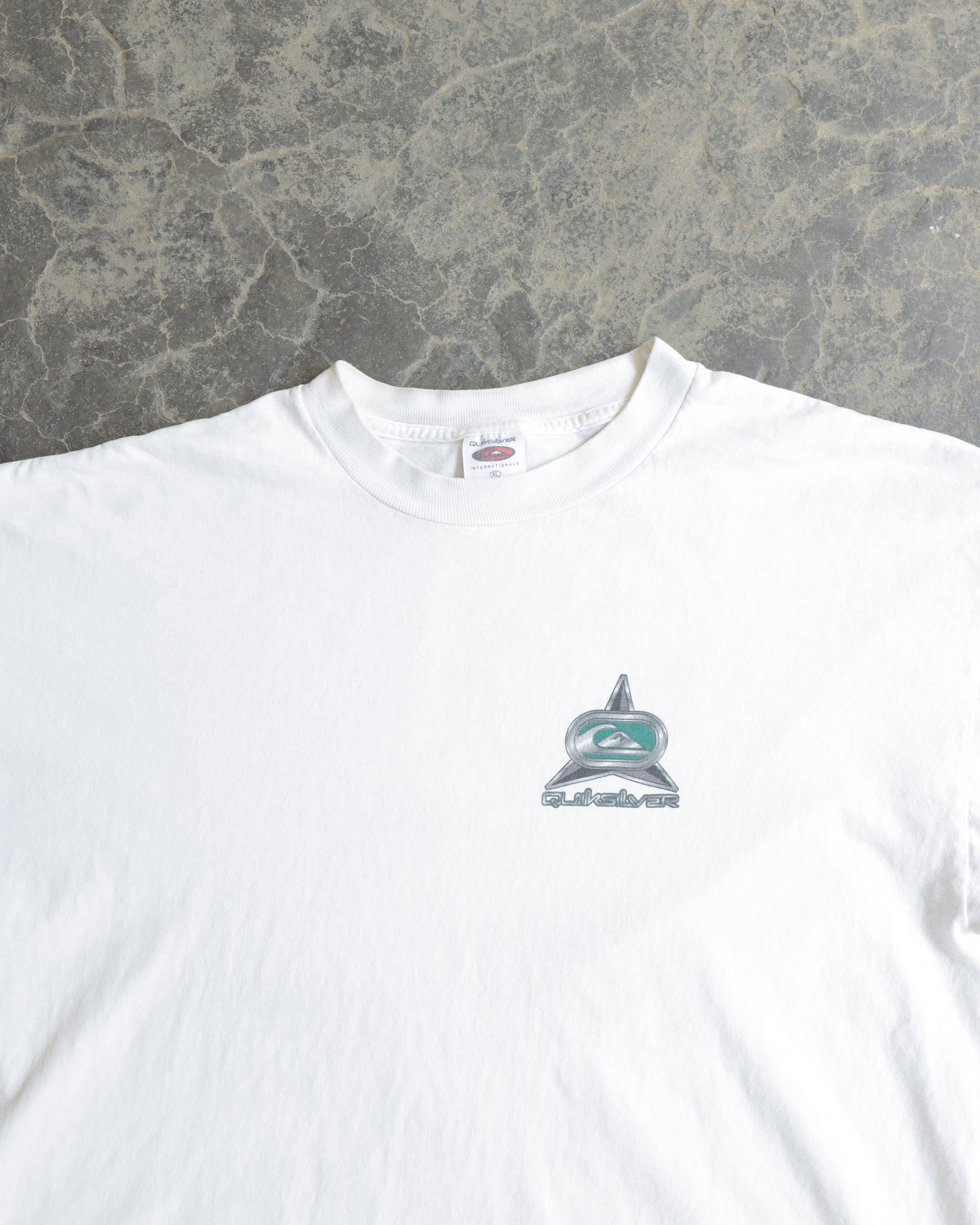 90s Quiksilver Logo White Tee - XL