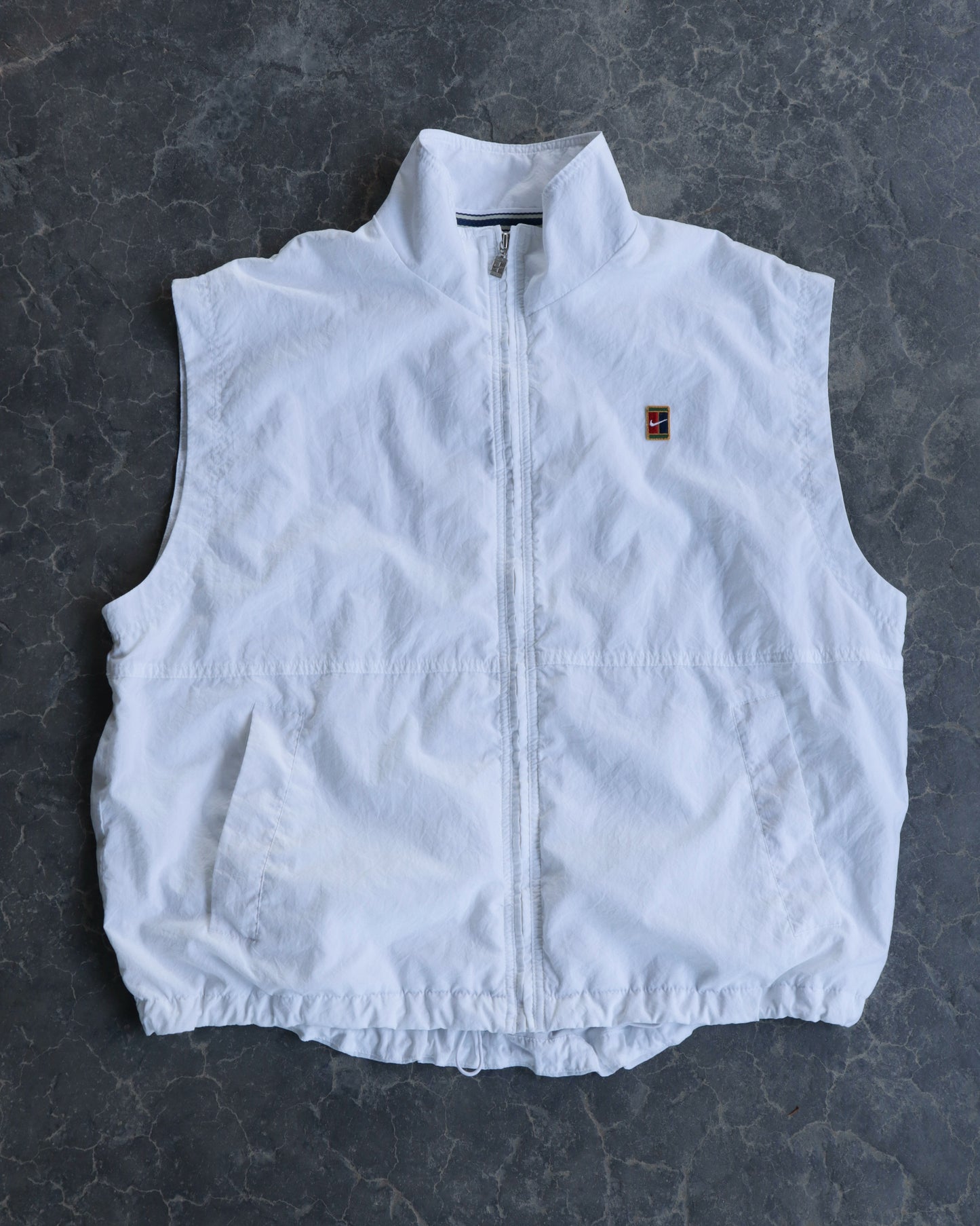 90s Nike Court White Full Zip Vest - L