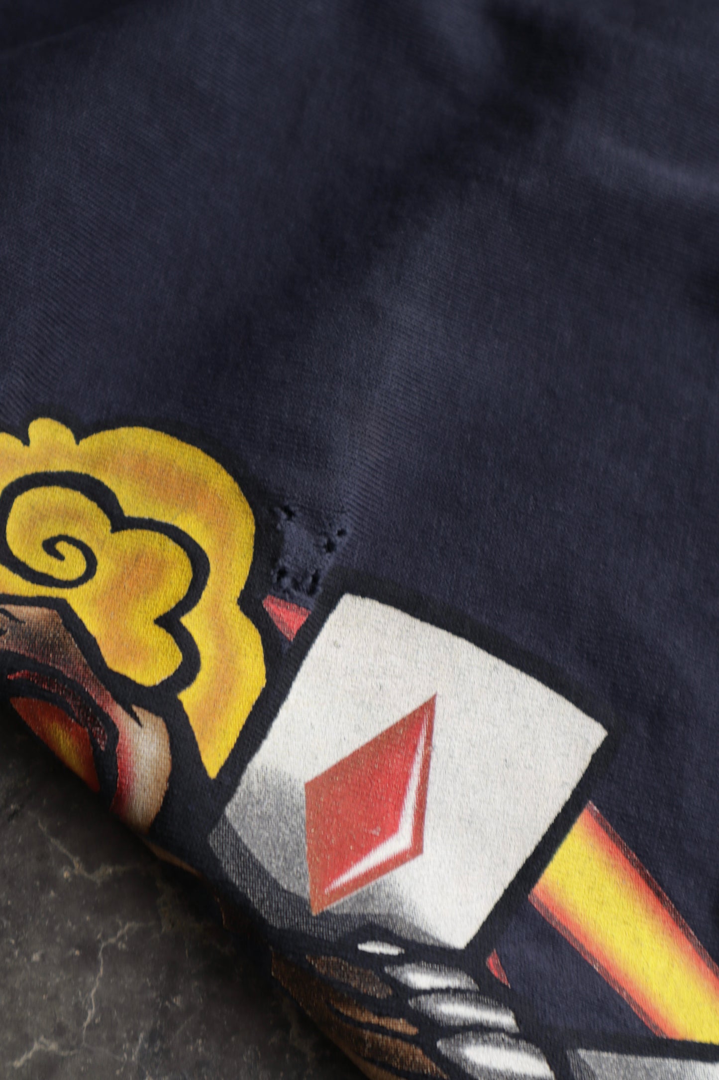 00s JNCO Skull & Cards Faded Navy Tee - L