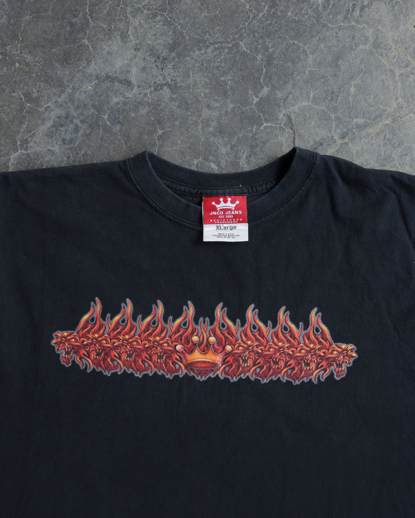 00s JNCO Center Skull Flame Sleeveless Tee - XL