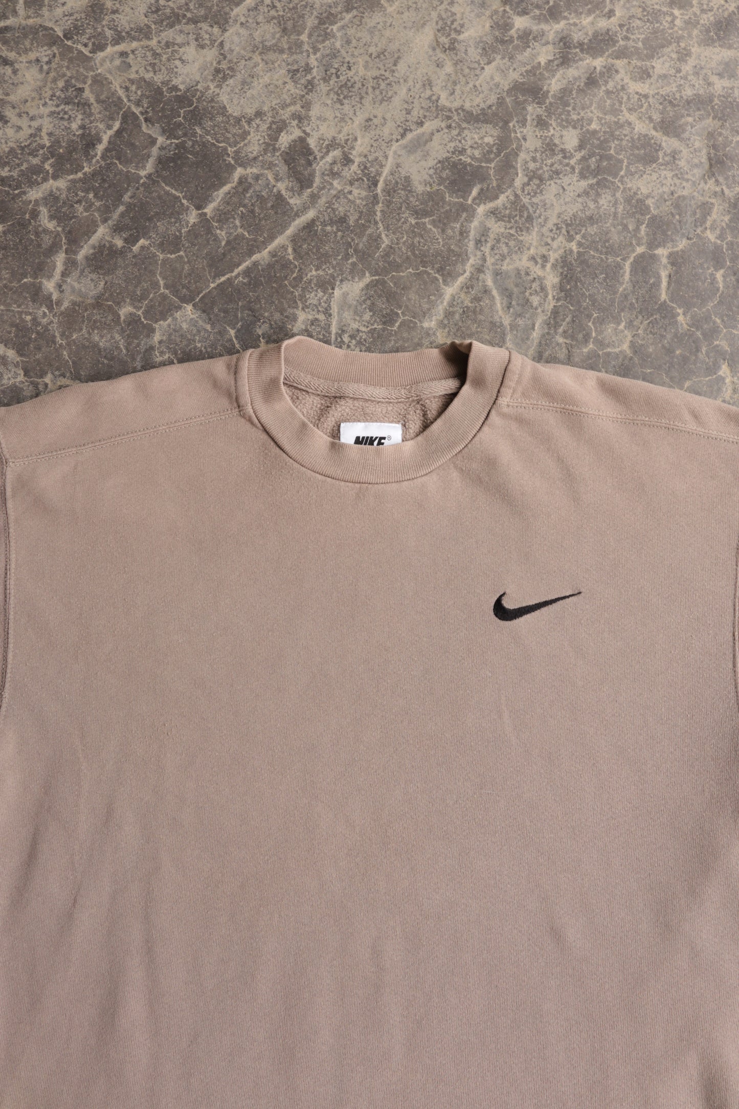90s Nike Beige Long Sleeve Shirt - S/M
