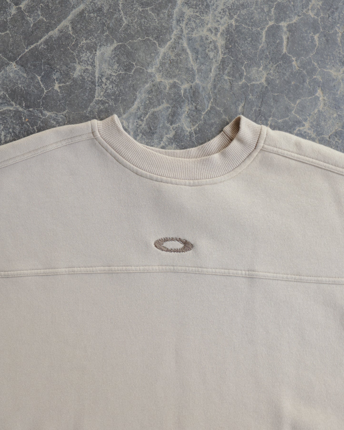 90s Oakley Software O Beige Crewneck - L