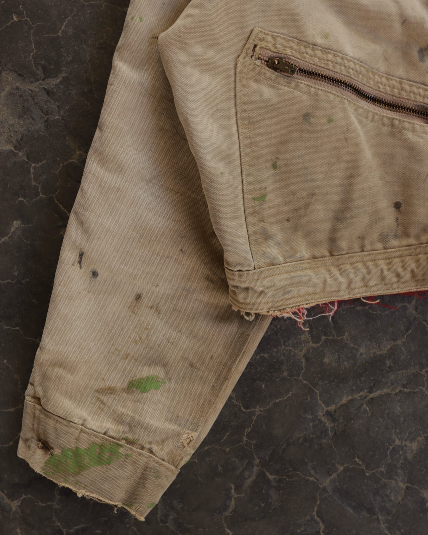 90s Cropped Carhartt Distressed Coverall Jacket - S
