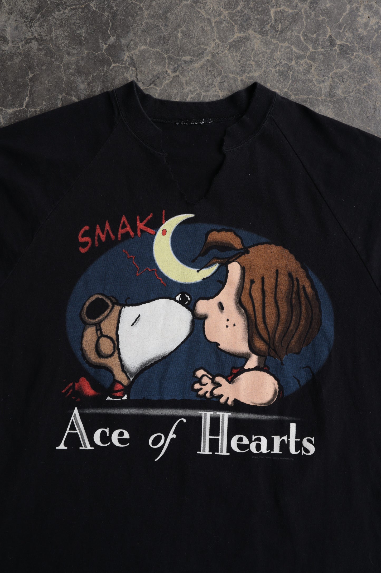 80s Snoopy Ace of Hearts Chopped Shirt - L