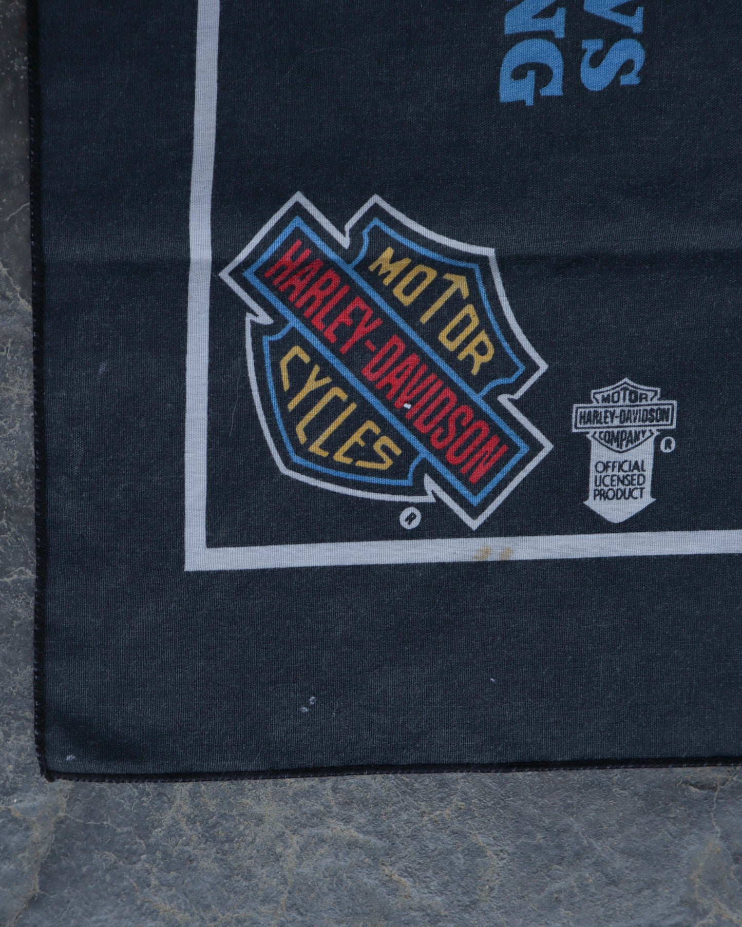 80s Harley Davidson Faded Bandana - OS