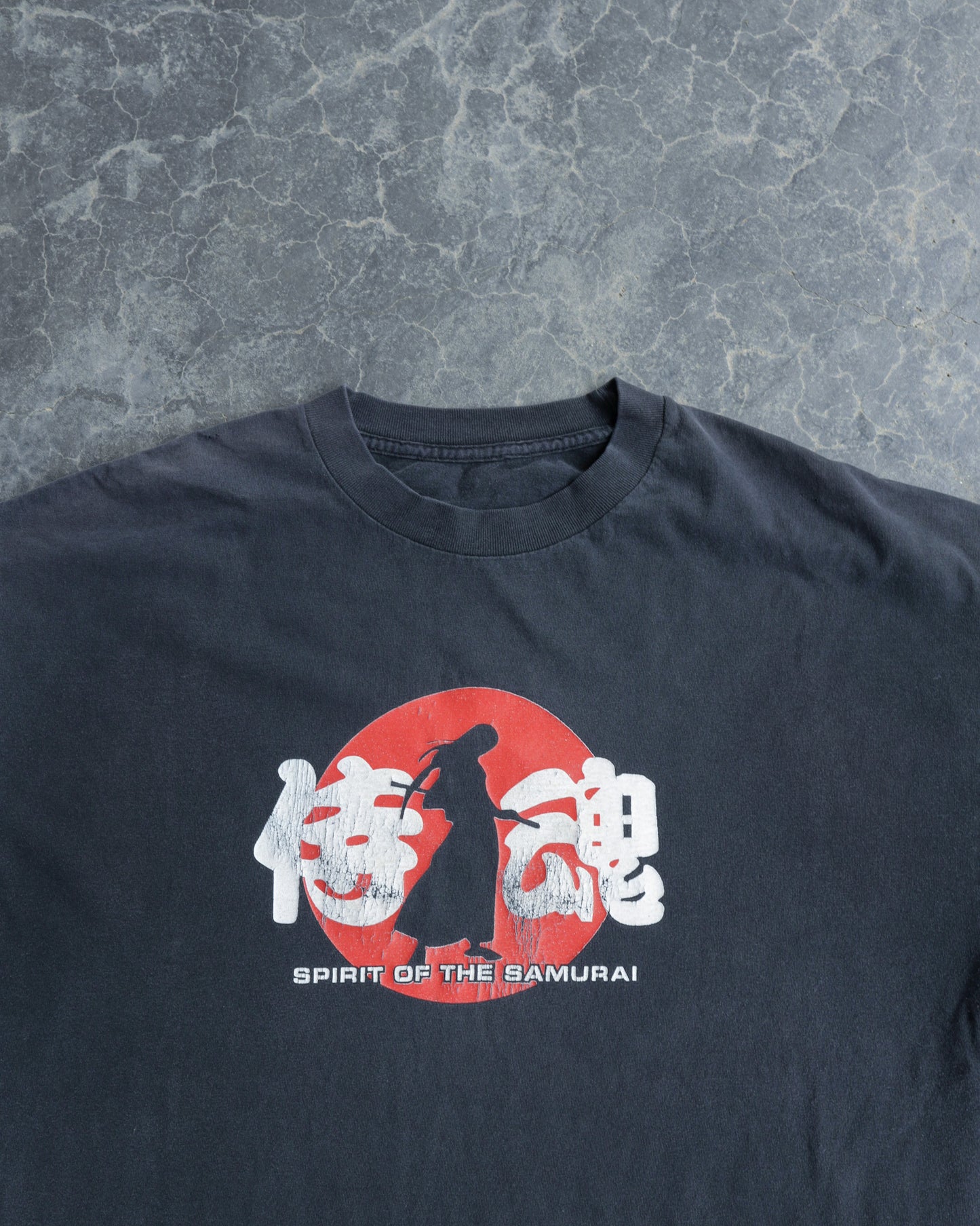 90s Spirit of the Samurai Faded Black T Shirt - XL