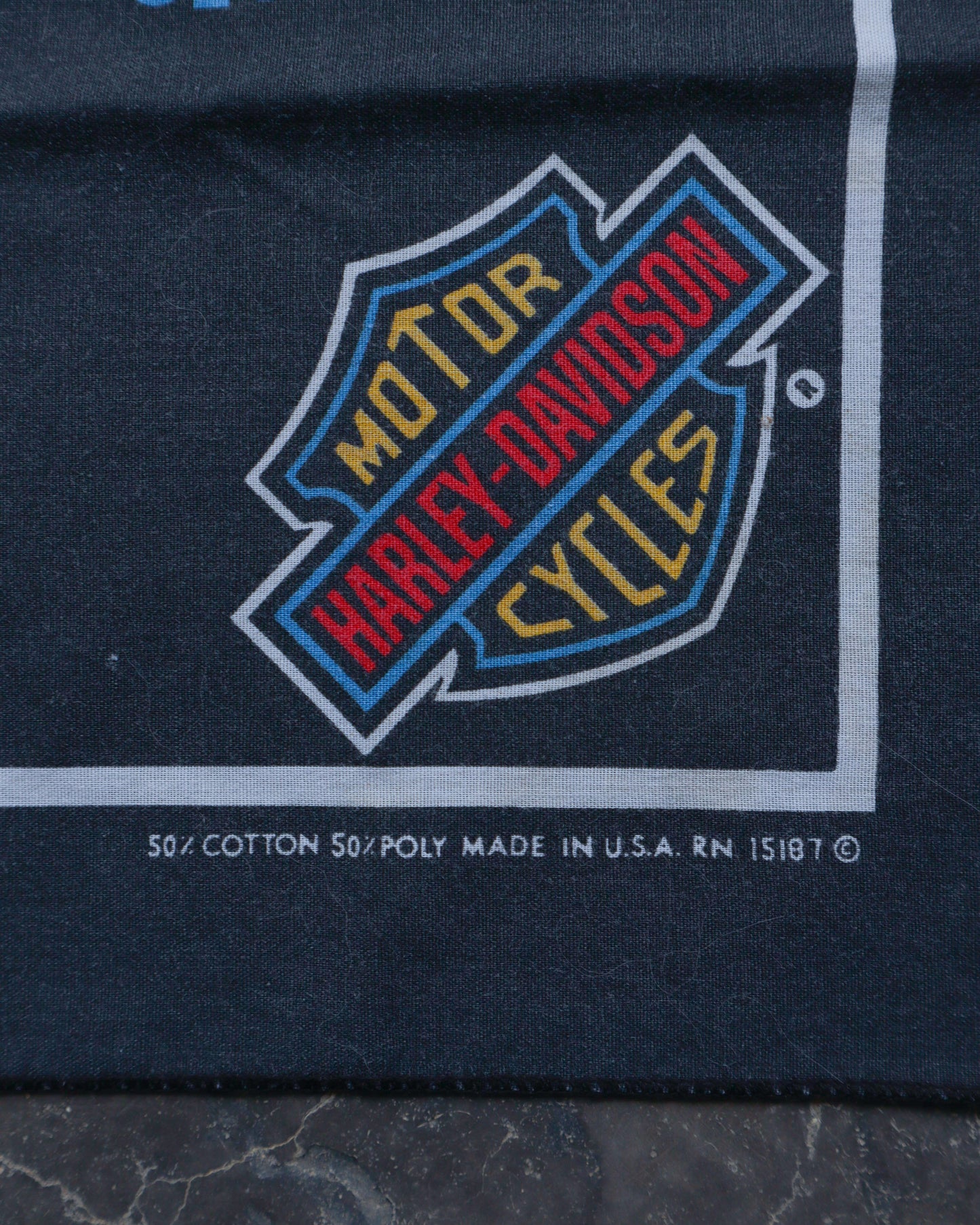 80s Harley Davidson Faded Bandana - OS