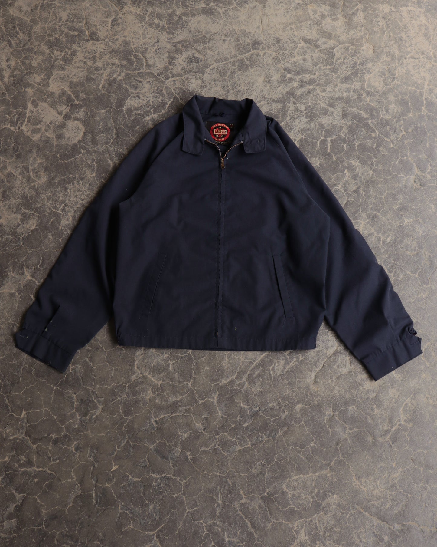 70s Campus Navy Jacket - L