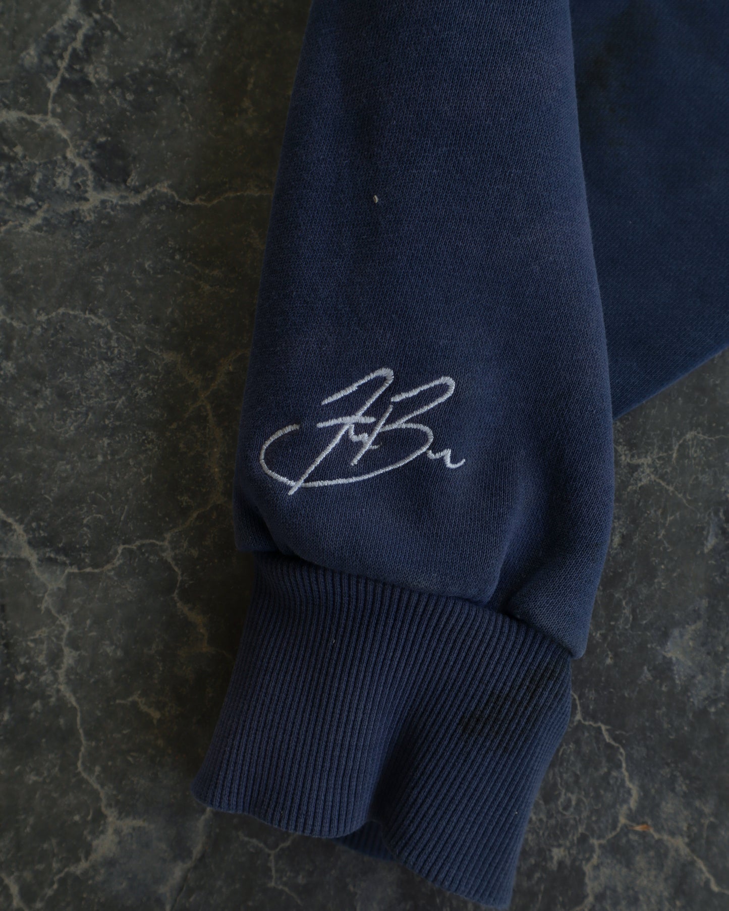 90s FUBU Embroidered Logo Navy Hoodie - XXL