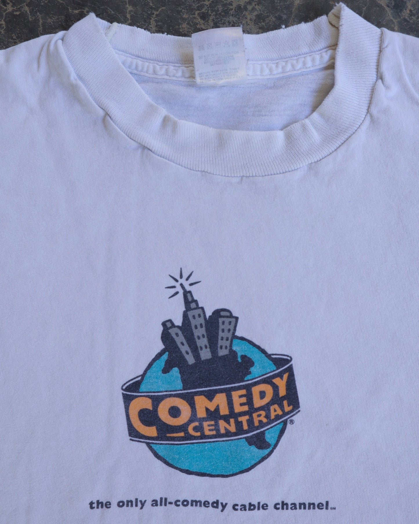 90s Comedy Central Logo White Tee - L/XL
