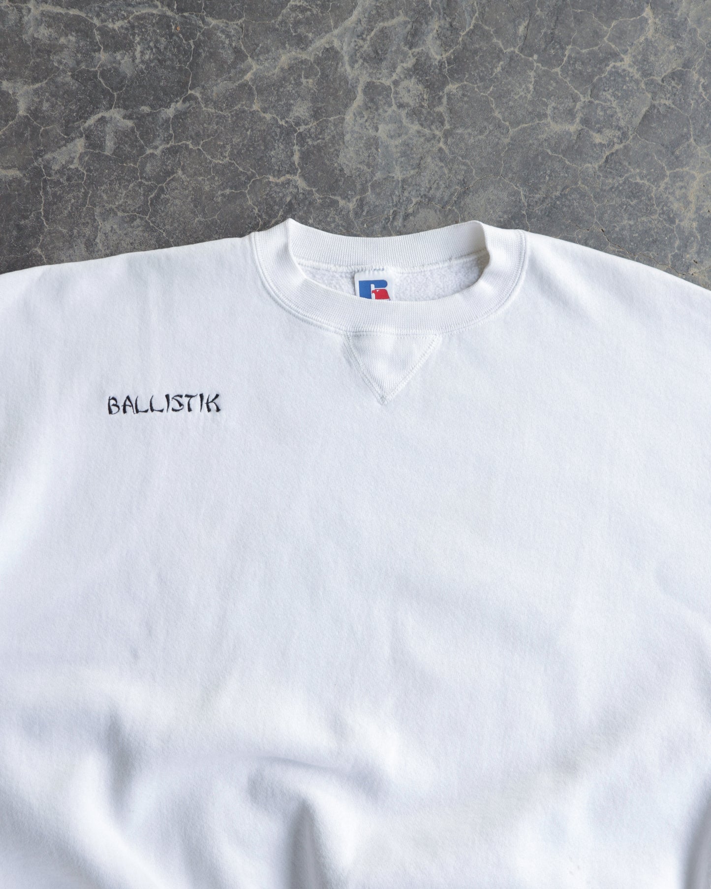 90s Ballistik Russell Athletic White Crewneck Sweatshirt - XXL