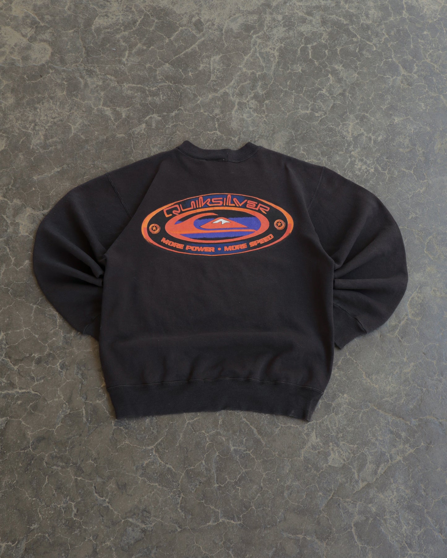 90s Quiksilver More Speed More Power Crewneck Sweatshrt - M