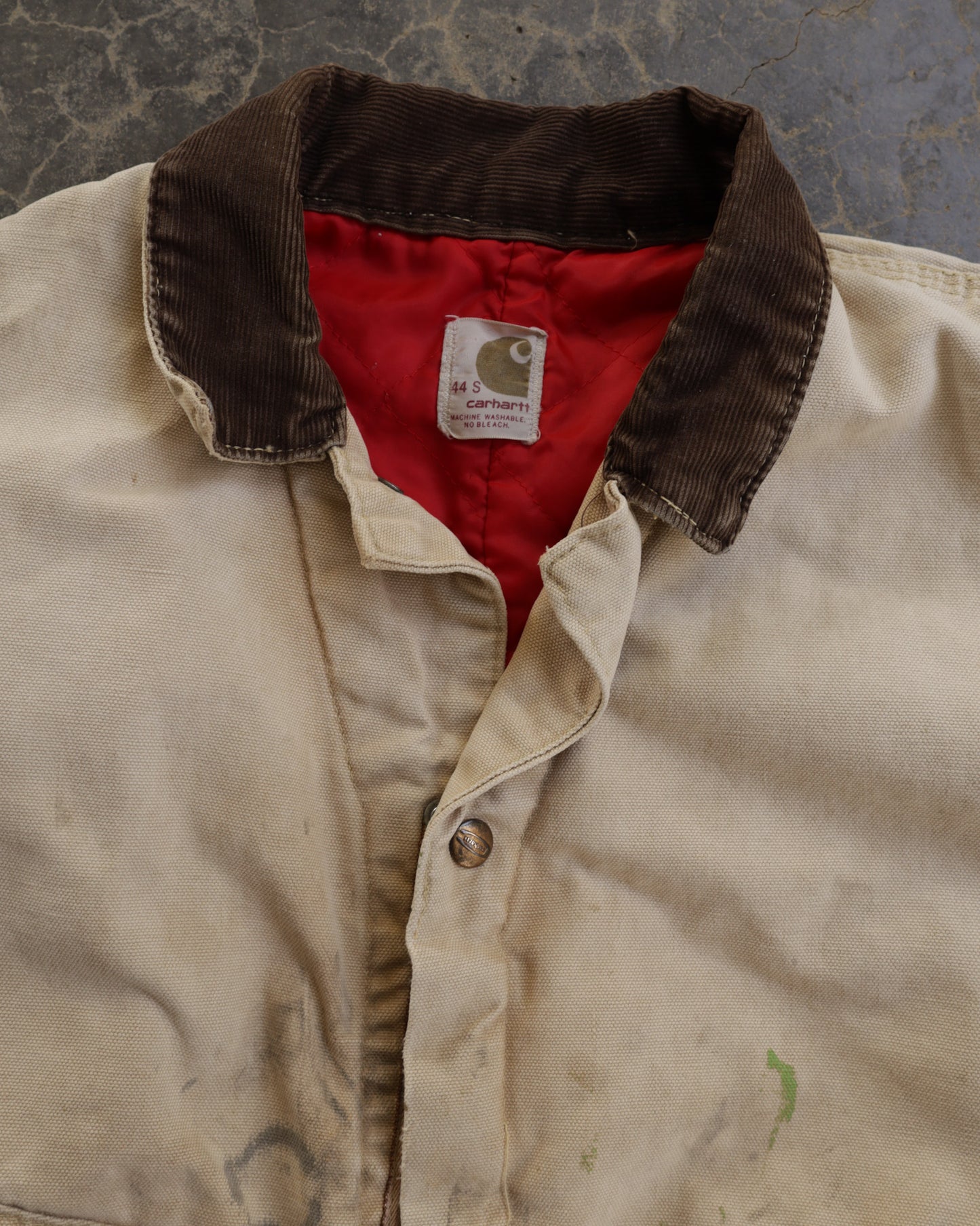 90s Cropped Carhartt Distressed Coverall Jacket - S