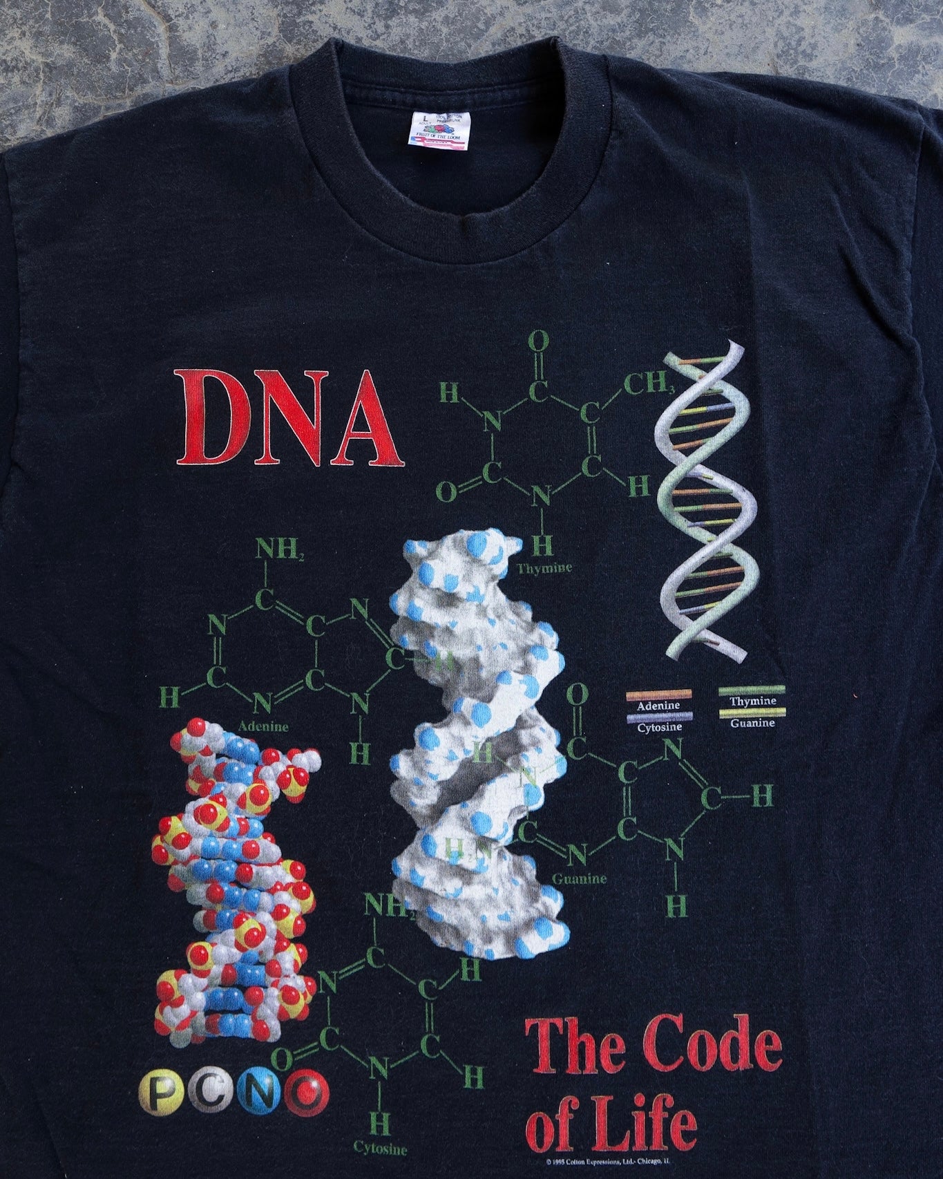 90s DNA Code of Life Black T-shirt - L