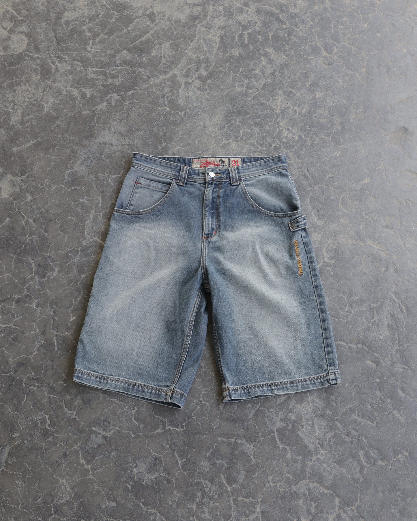 00s Tribal Gear Baggy Denim Shorts - 31