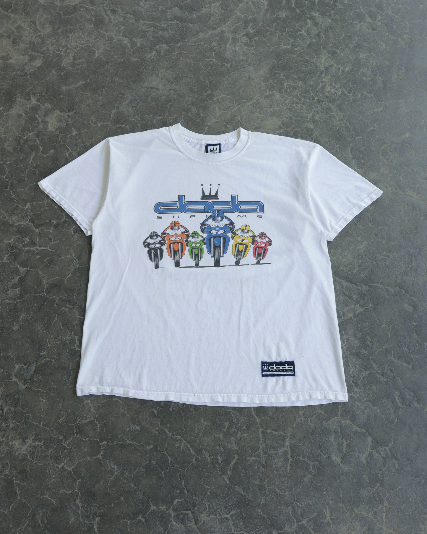 00s Dada Supreme Motorcycle White Tee - XL
