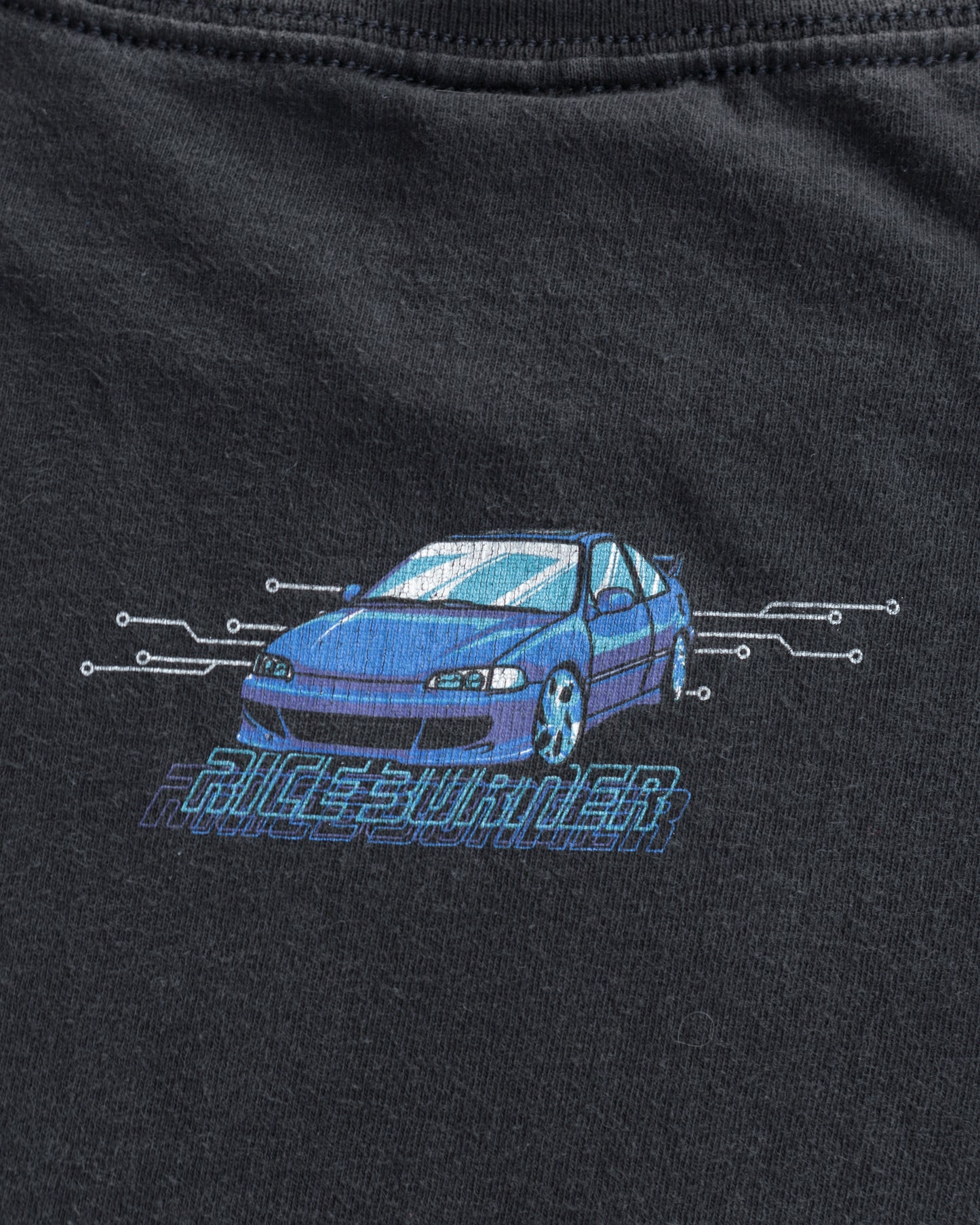 90s JDM Acura Rice Burner Faded Black Tee - L
