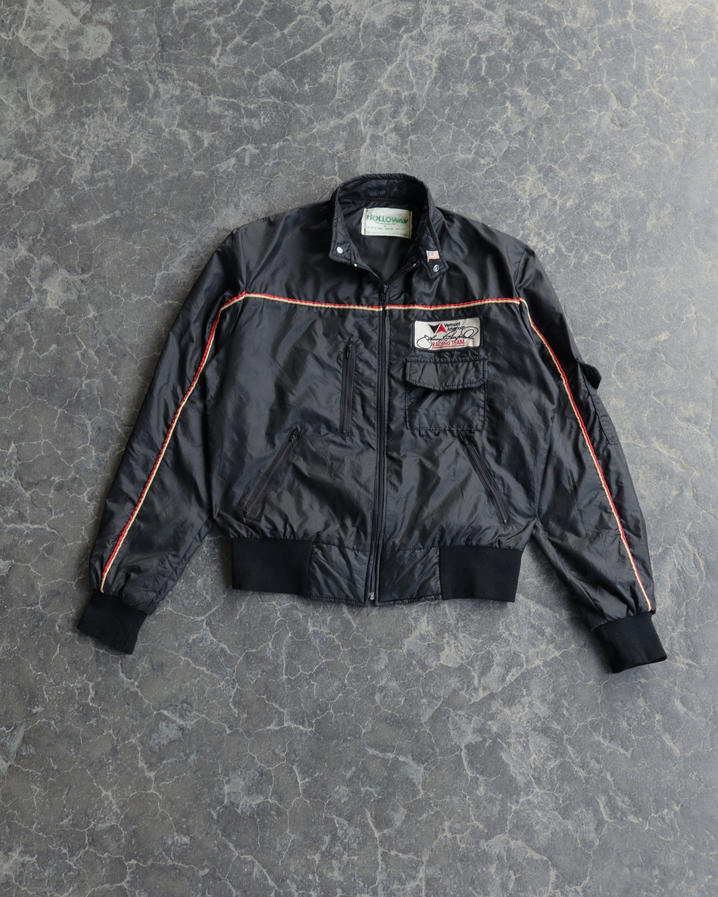 80s Vermont American Racing Team Black Jacket - M